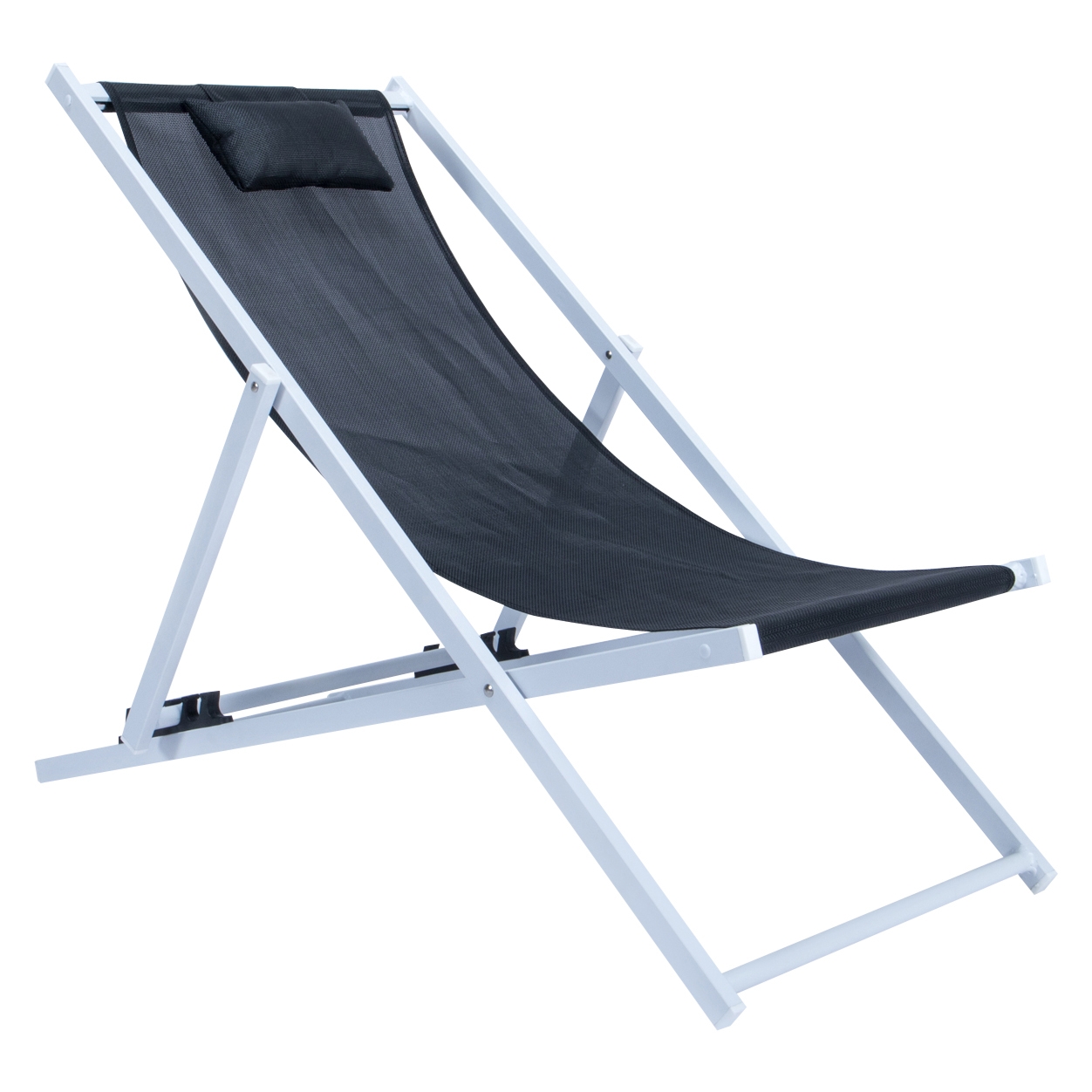Sunset Aluminum Outdoor Lounge Sling Chair with Headrest