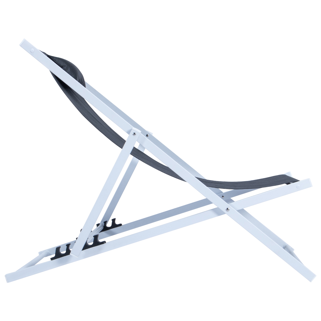 Sunset Aluminum Outdoor Lounge Sling Chair with Headrest