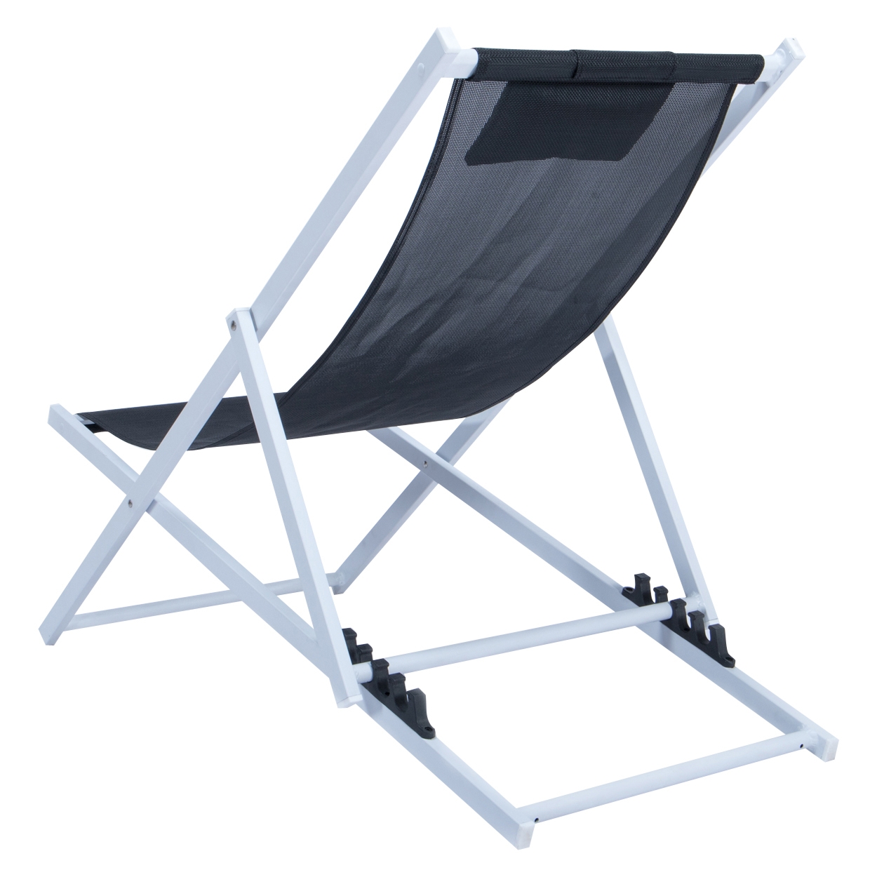 Sunset Aluminum Outdoor Lounge Sling Chair with Headrest