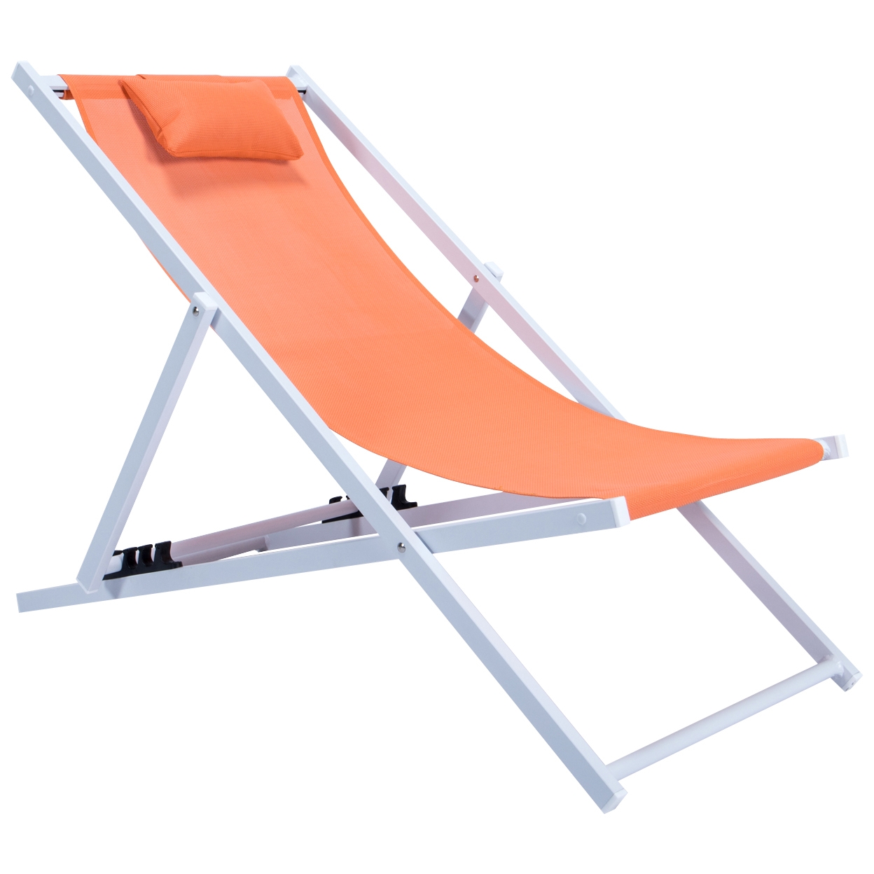 Sunset Aluminum Outdoor Lounge Sling Chair with Headrest
