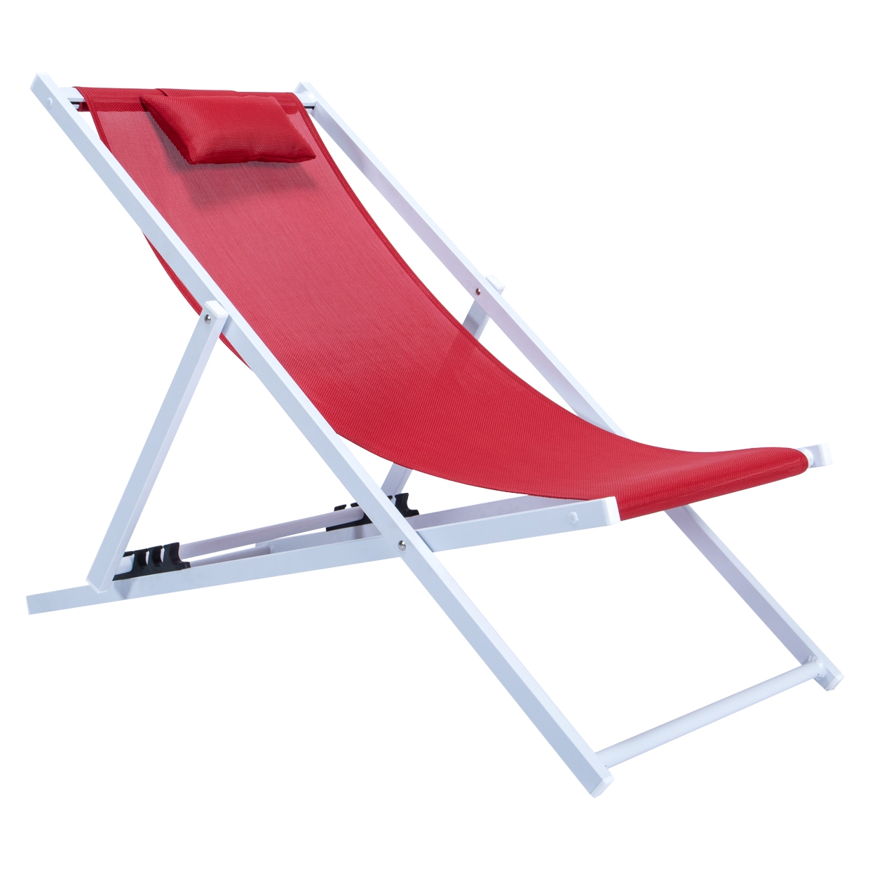 Sunset Aluminum Outdoor Lounge Sling Chair with Headrest