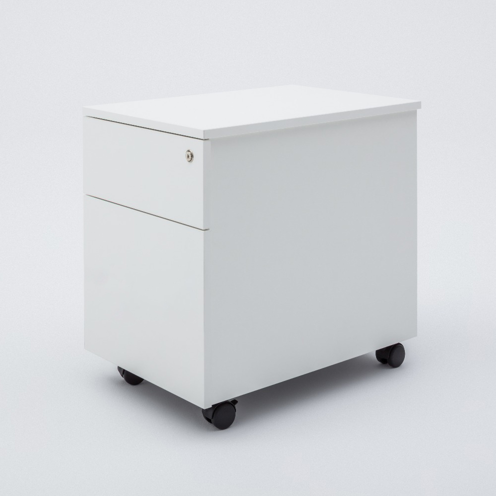 Color Office Lockable Mobile Pedestal w/1 Drawer, 1 File Drawer & Pencil Tray