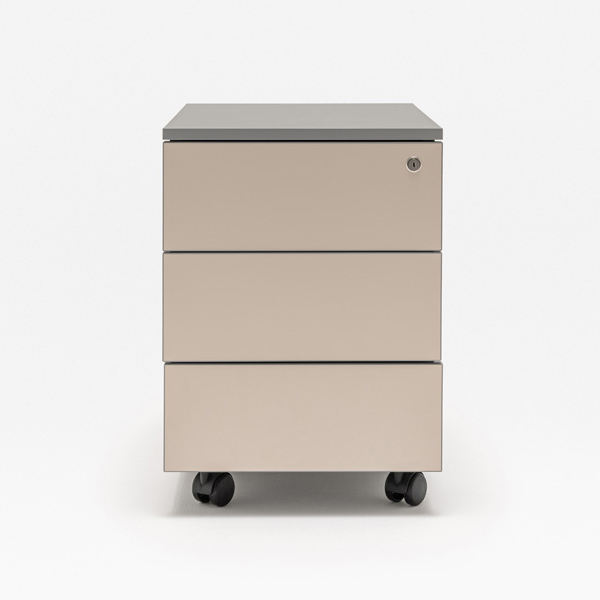 Color Office Lockable Mobile Pedestal w/Drawers & Pencil Tray