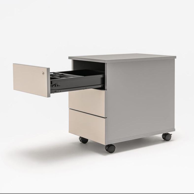 Color Office Lockable Mobile Pedestal w/3 Drawers & Pencil Tray