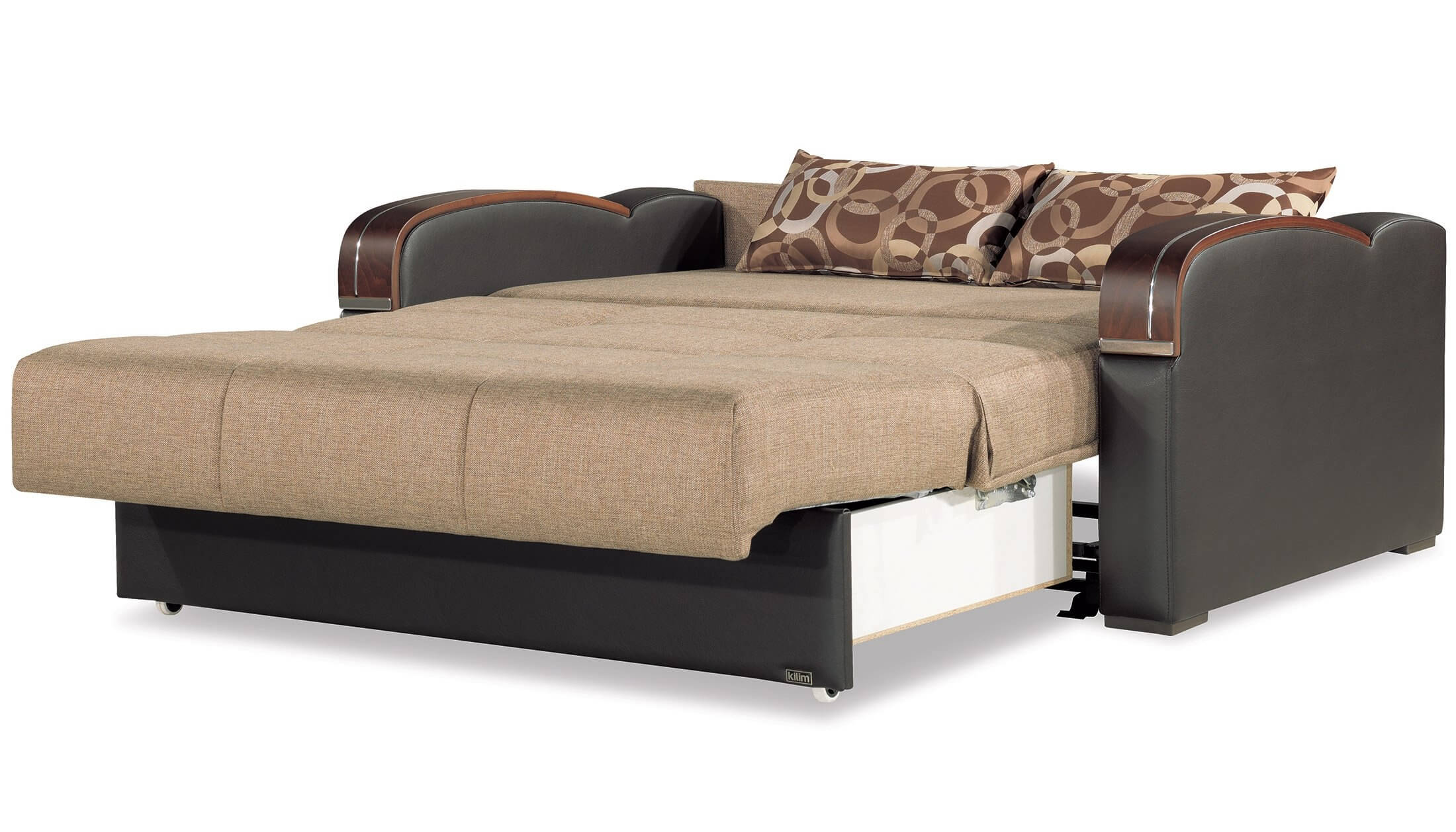 Sleep Plus Fabric/PU Convertible Loveseat