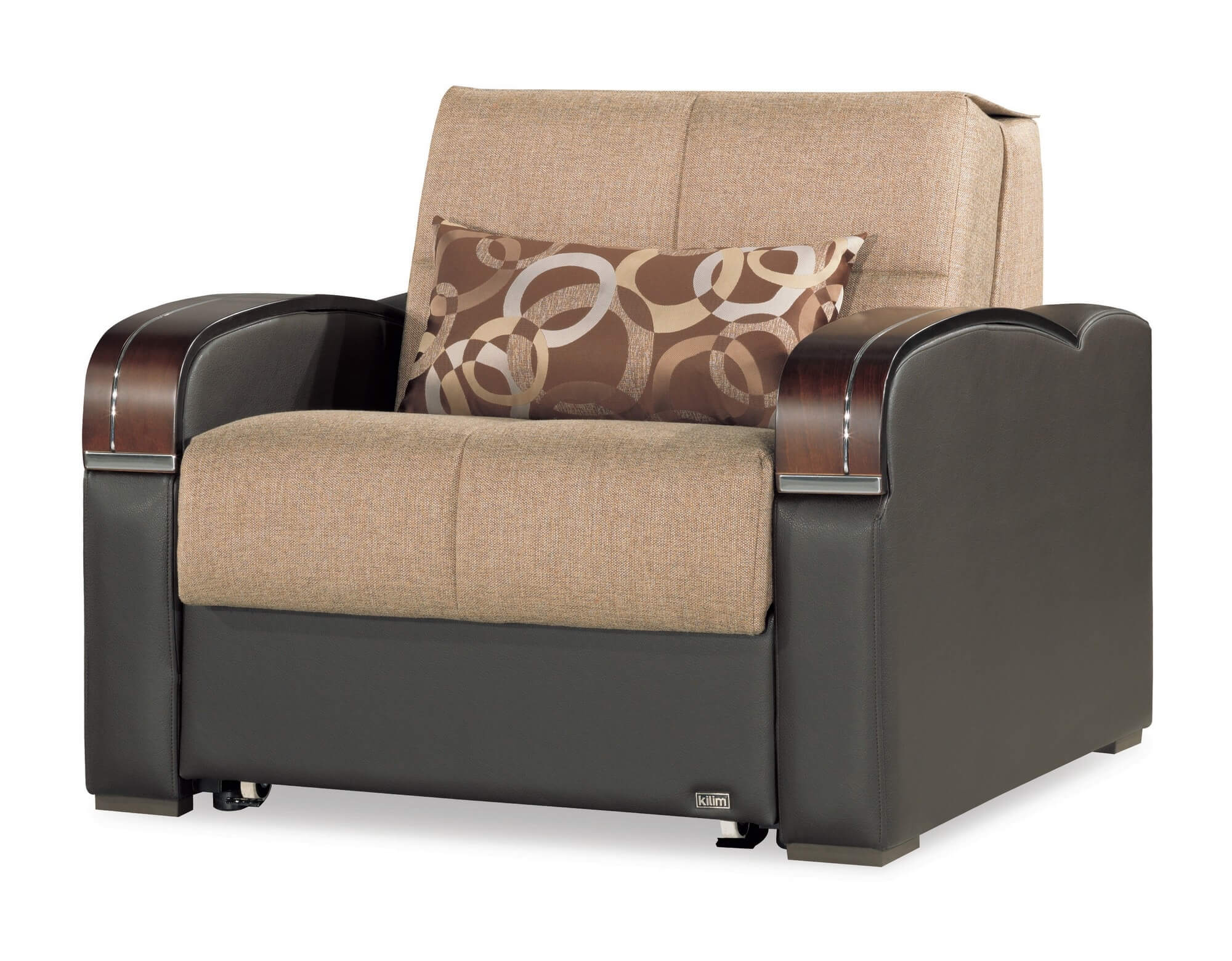 Sleep Plus Fabric/PU Convertible Chair Bed