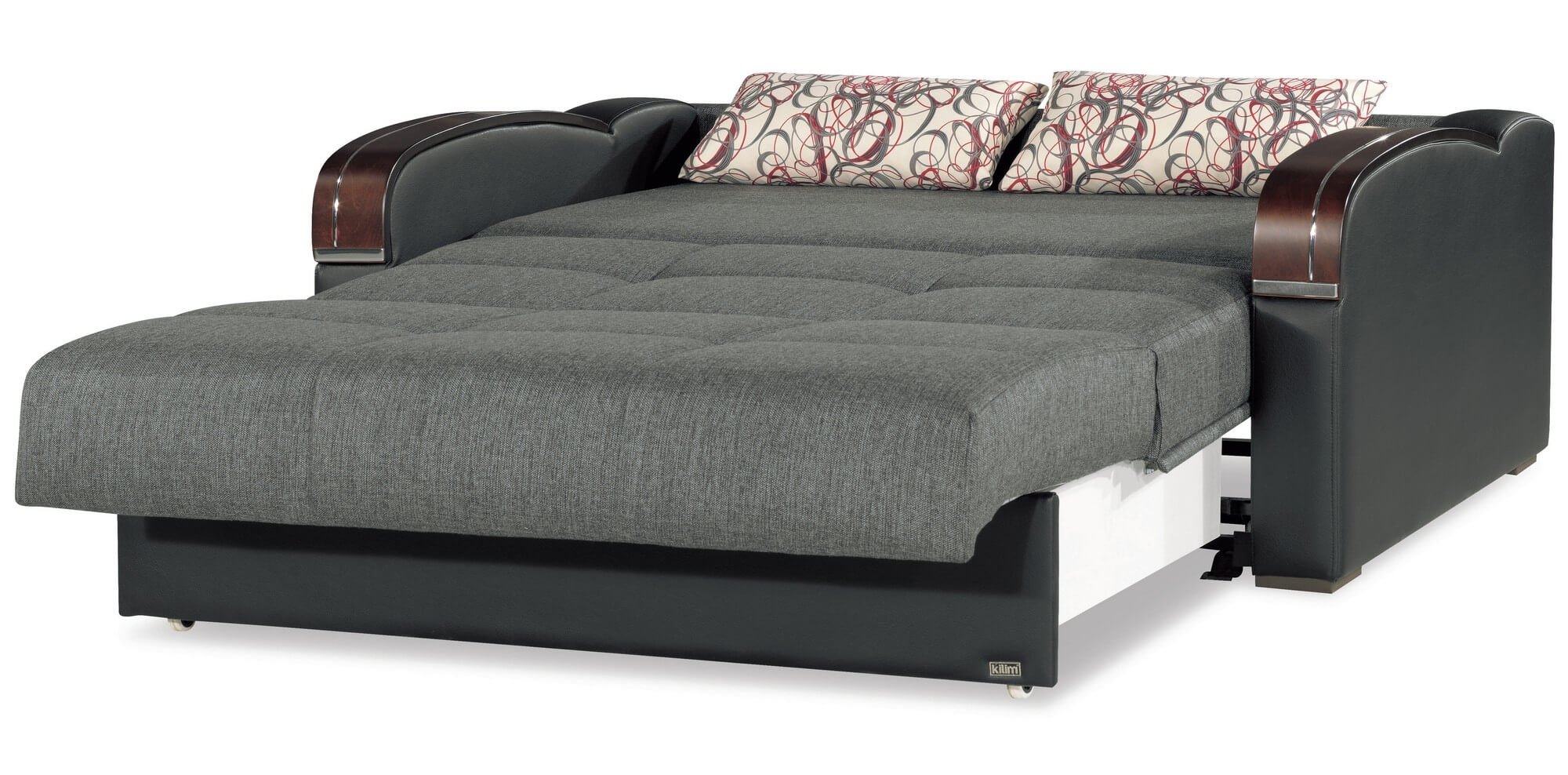Sleep Plus Fabric/PU Convertible Loveseat