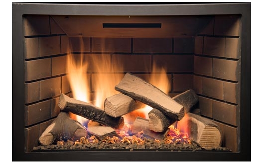 ABBOT 30" Natural Gas Deluxe Direct Vent Insert w/ Ceramic Brick Panels & Log Set