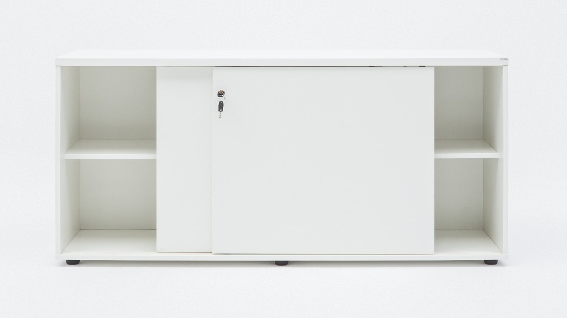 Standard Office Cabinet w/Shelves & Sliding Lockable Doors