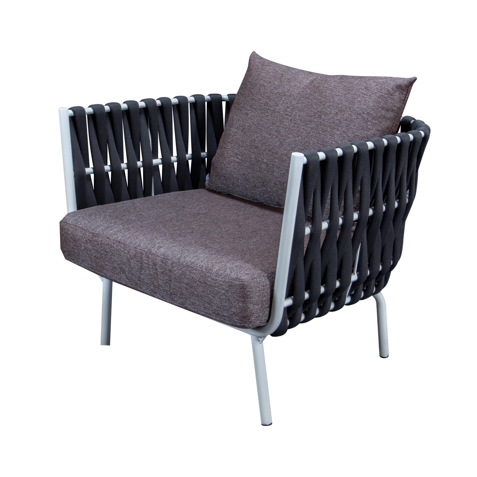 Spencer 4 Piece Outdoor Rope/Marble Conversation Set