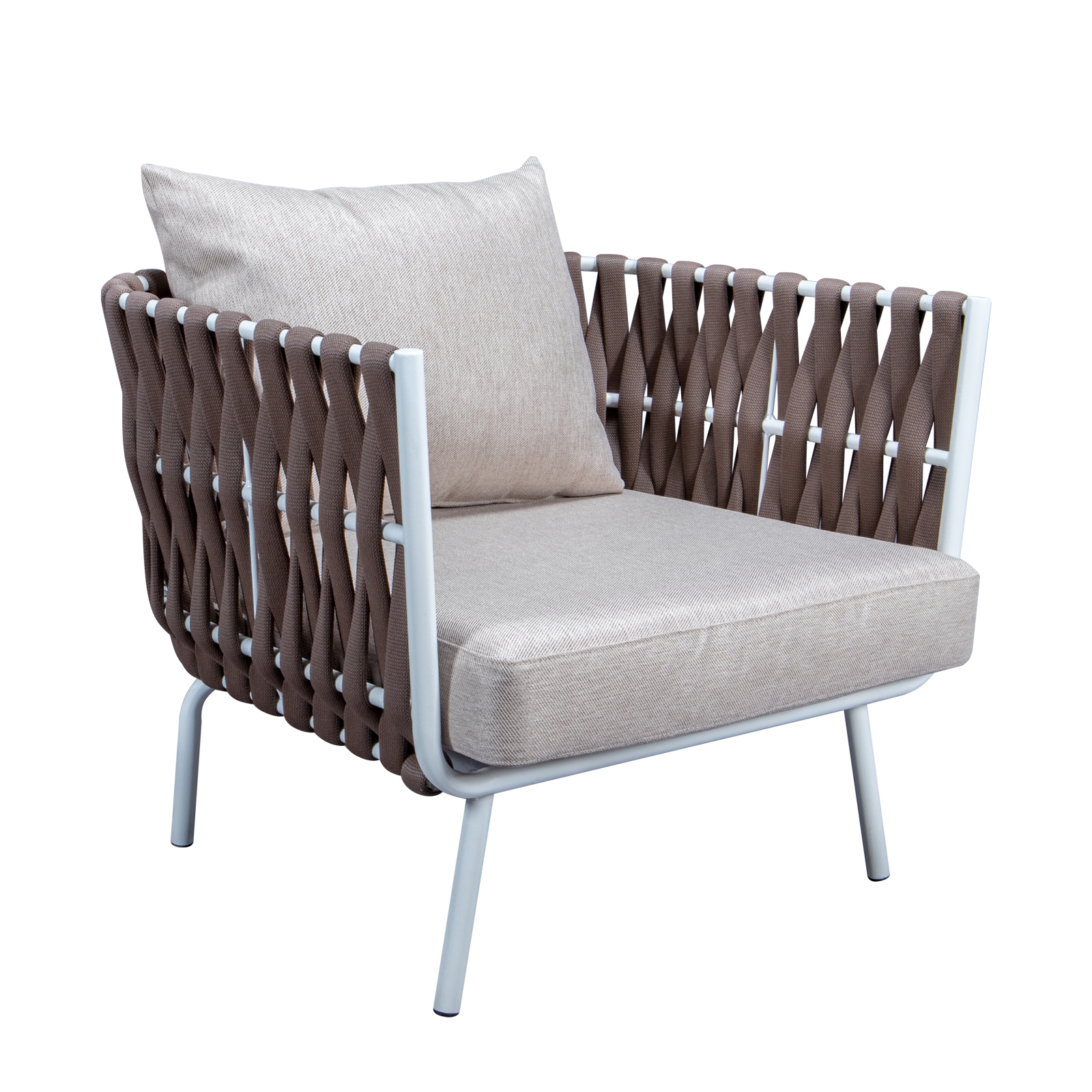 Spencer 4 Piece Outdoor Rope/Marble Conversation Set