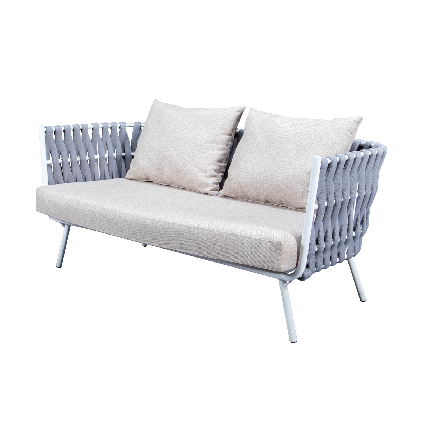 Spencer 4 Piece Outdoor Rope/Marble Conversation Set