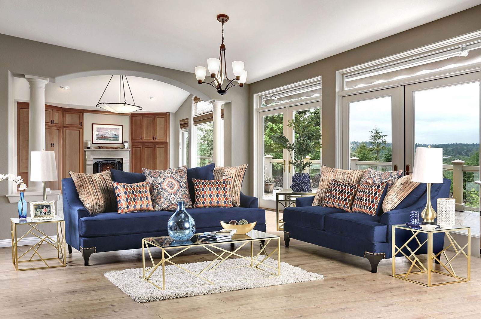 Sisseton Chenille Fabric Living Room Set