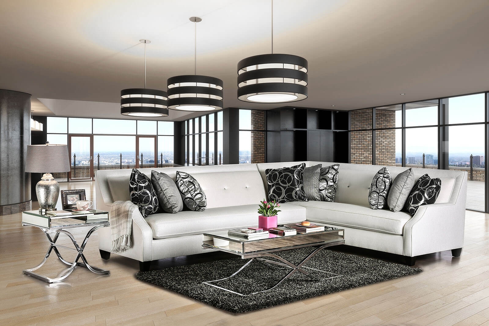 Betria Fabric L-Shape Sectional Sofa