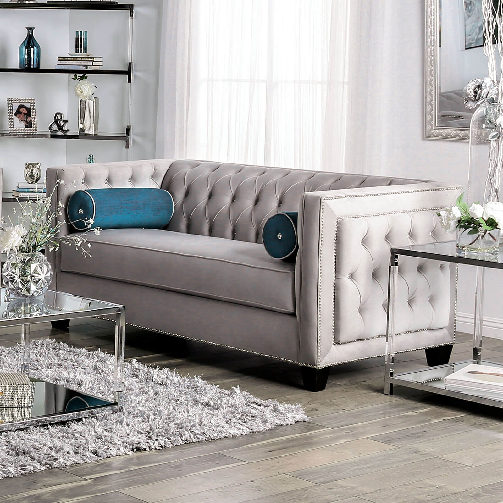 Silvan Velvet Fabric Loveseat