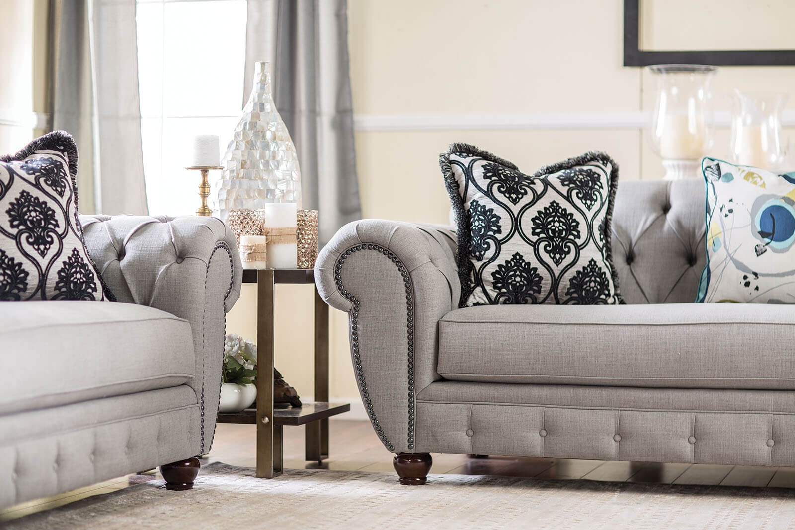Viviana Fabric Tufted Living Room Set