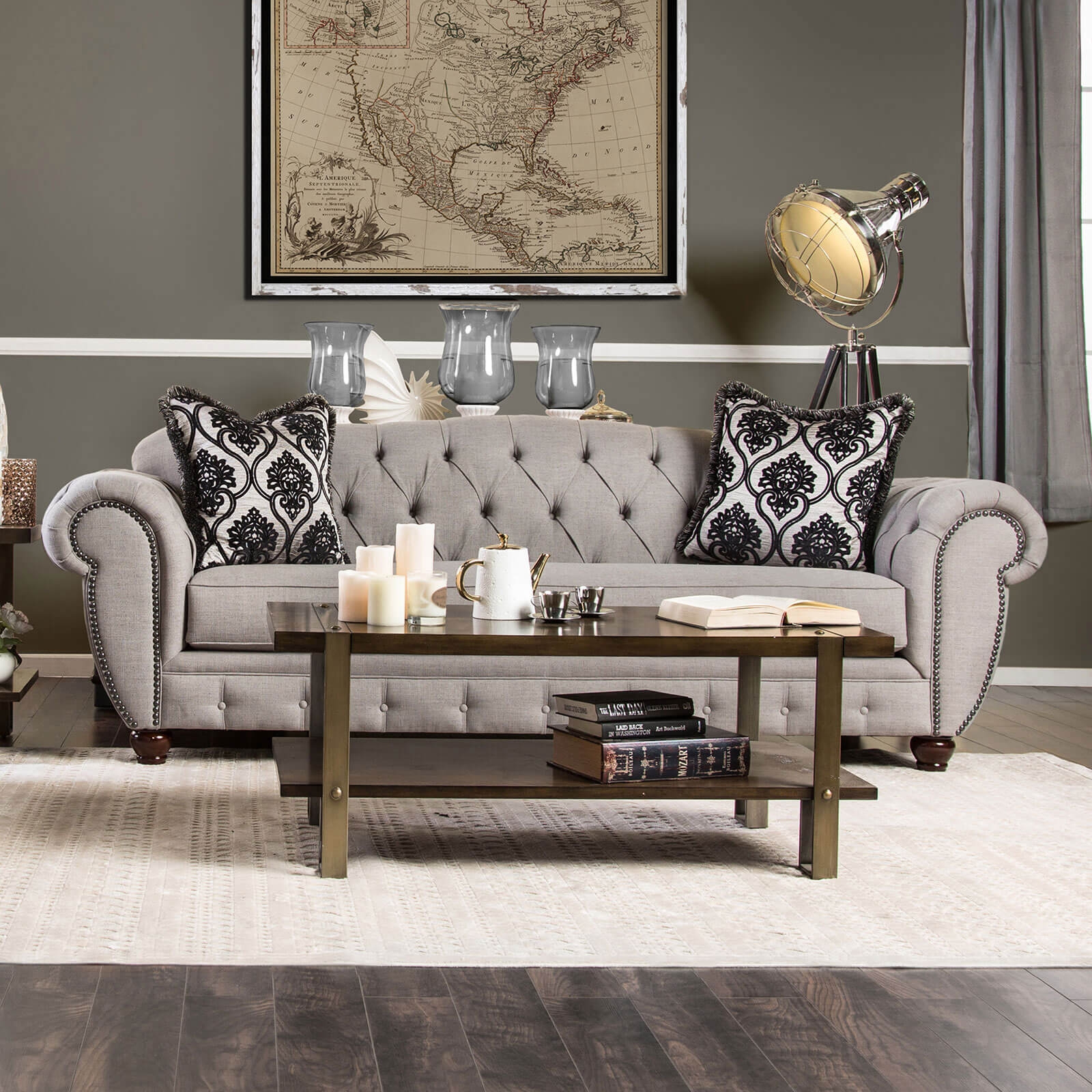 Viviana Fabric Tufted Living Room Set