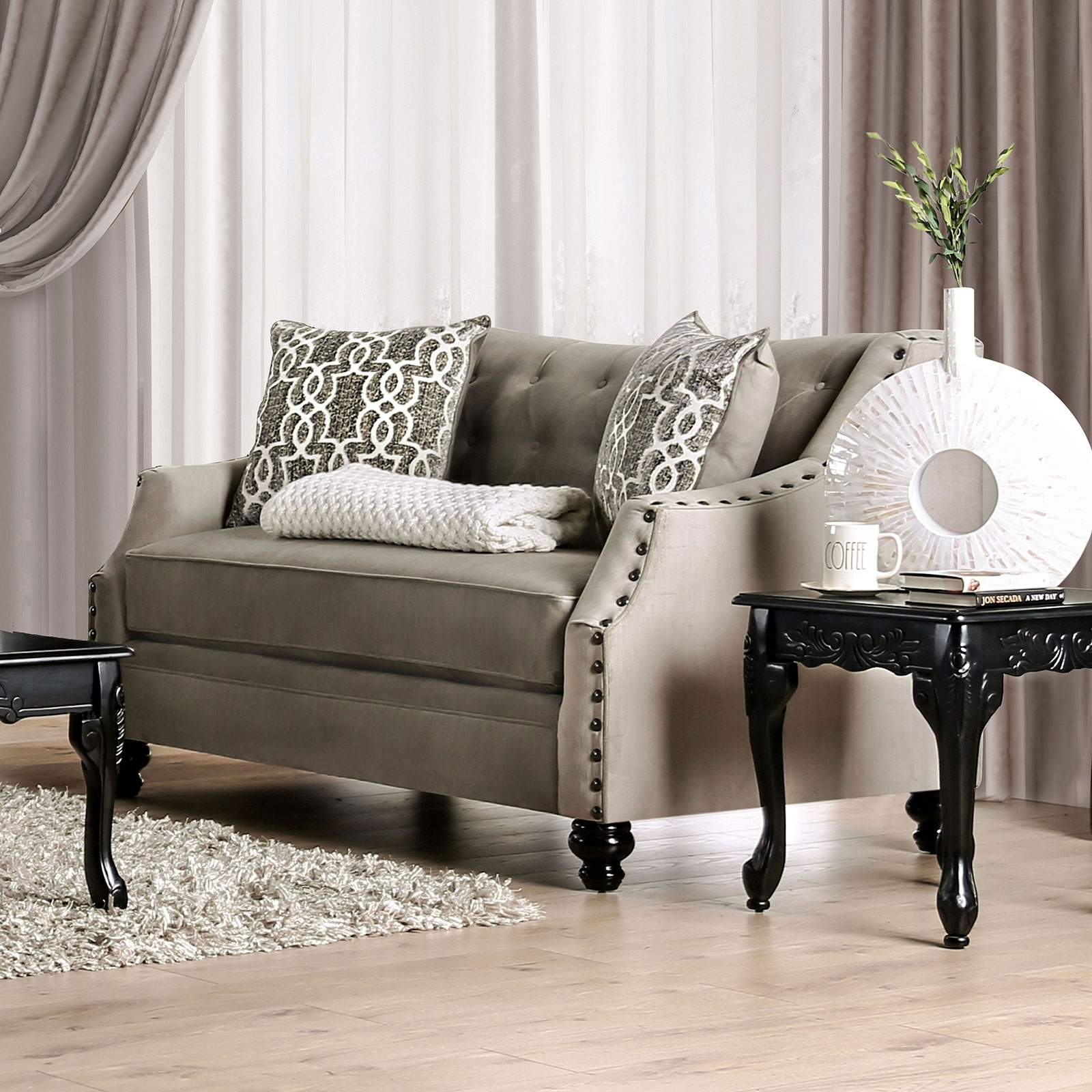 Ezrin Chenille Fabric Loveseat