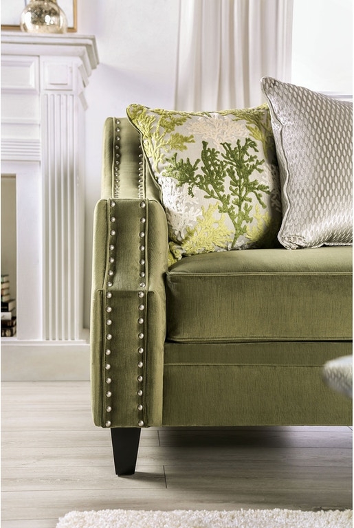Kaye Microfiber Fabric Tufted Sofa
