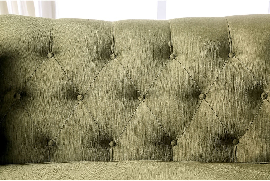 Kaye Microfiber Fabric Tufted Sofa