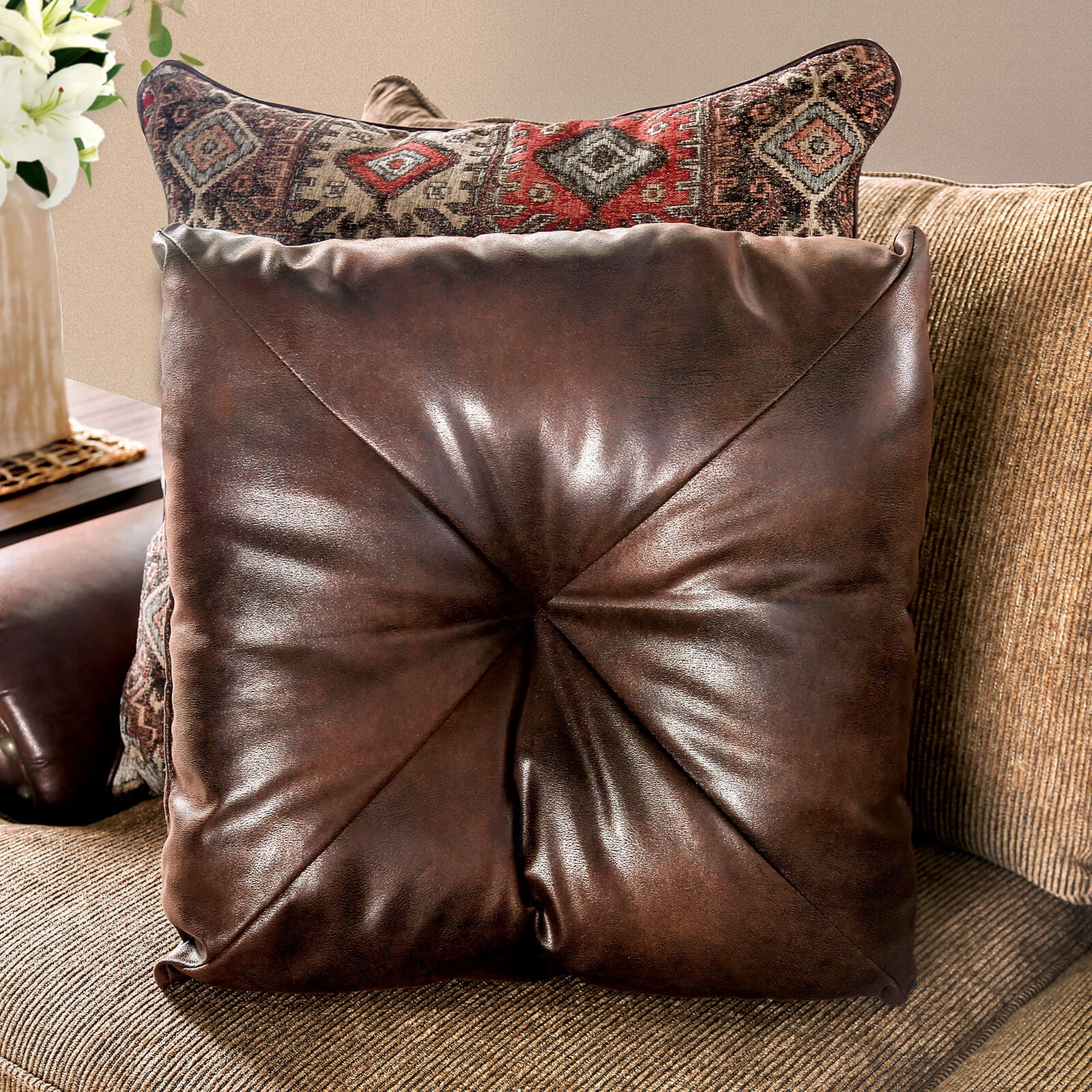 Fletcher Chenille Fabric/Leatherette Chair