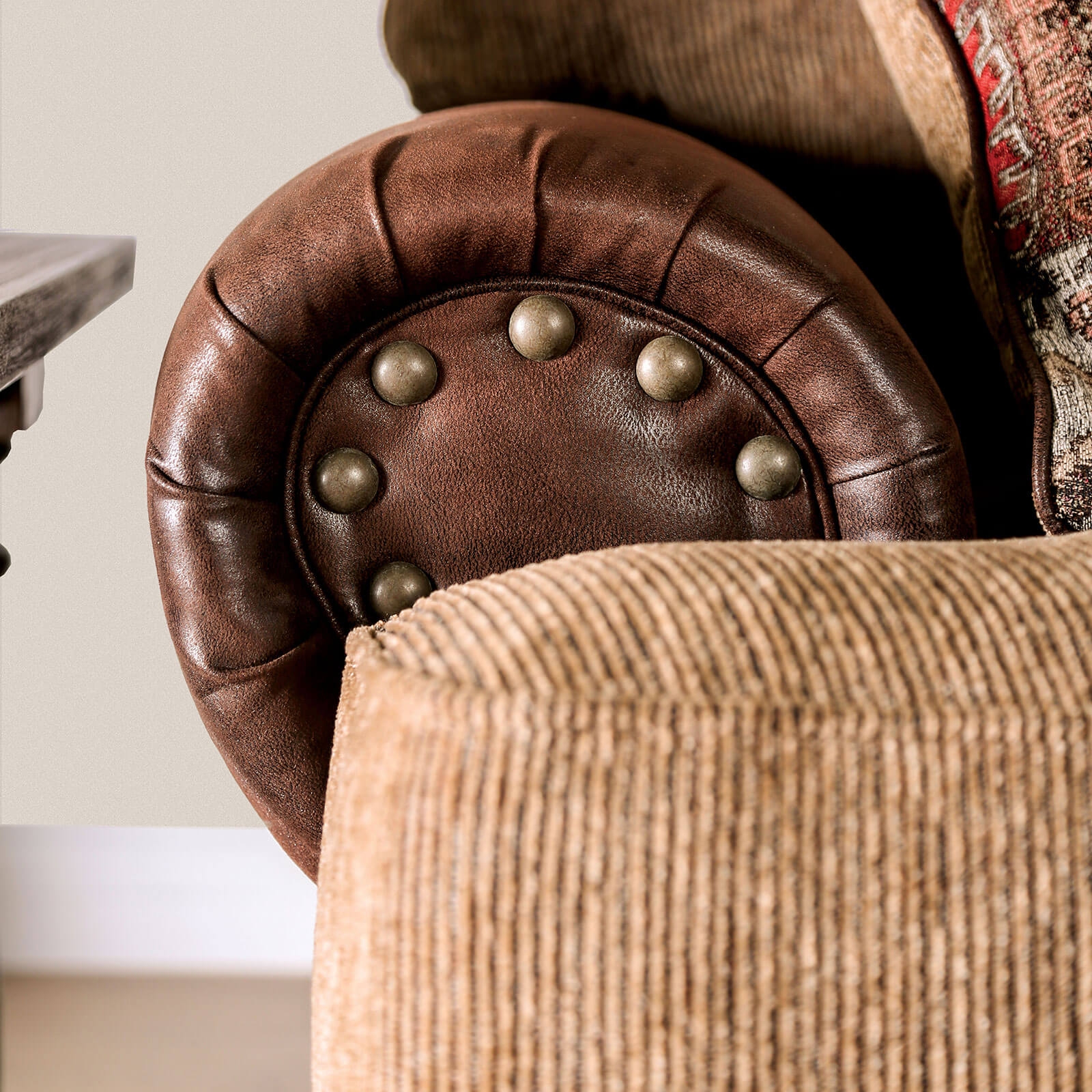 Fletcher Fabric/Leatherette Living Room Set
