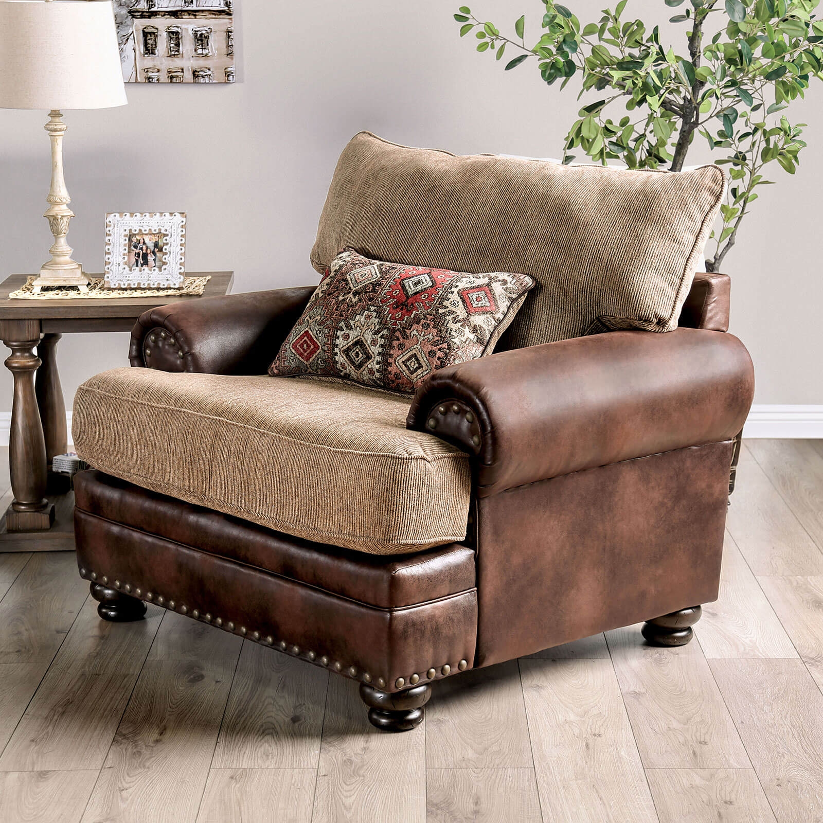 Fletcher Fabric/Leatherette Living Room Set