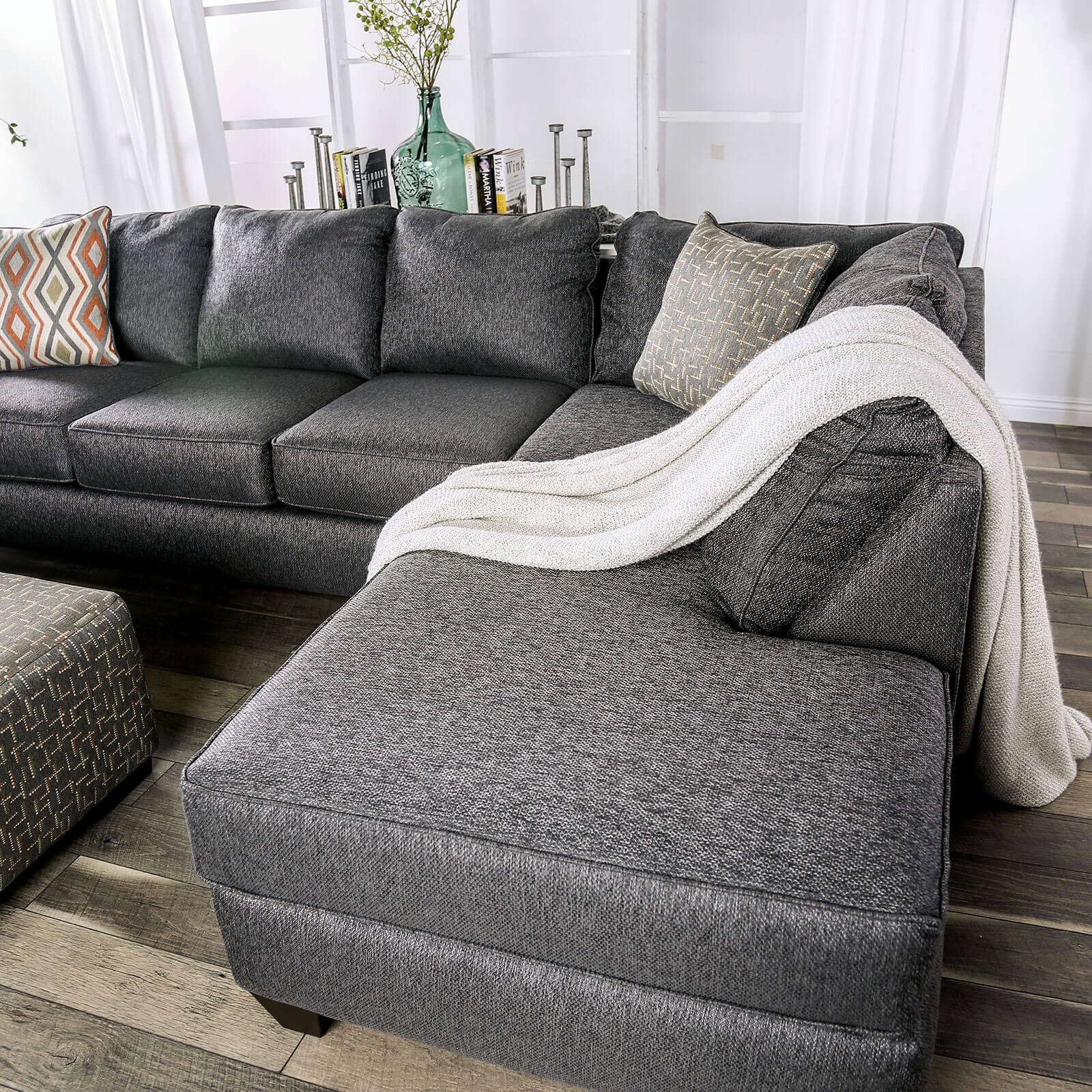 Earl Fabric L-Shape Sectional Sofa