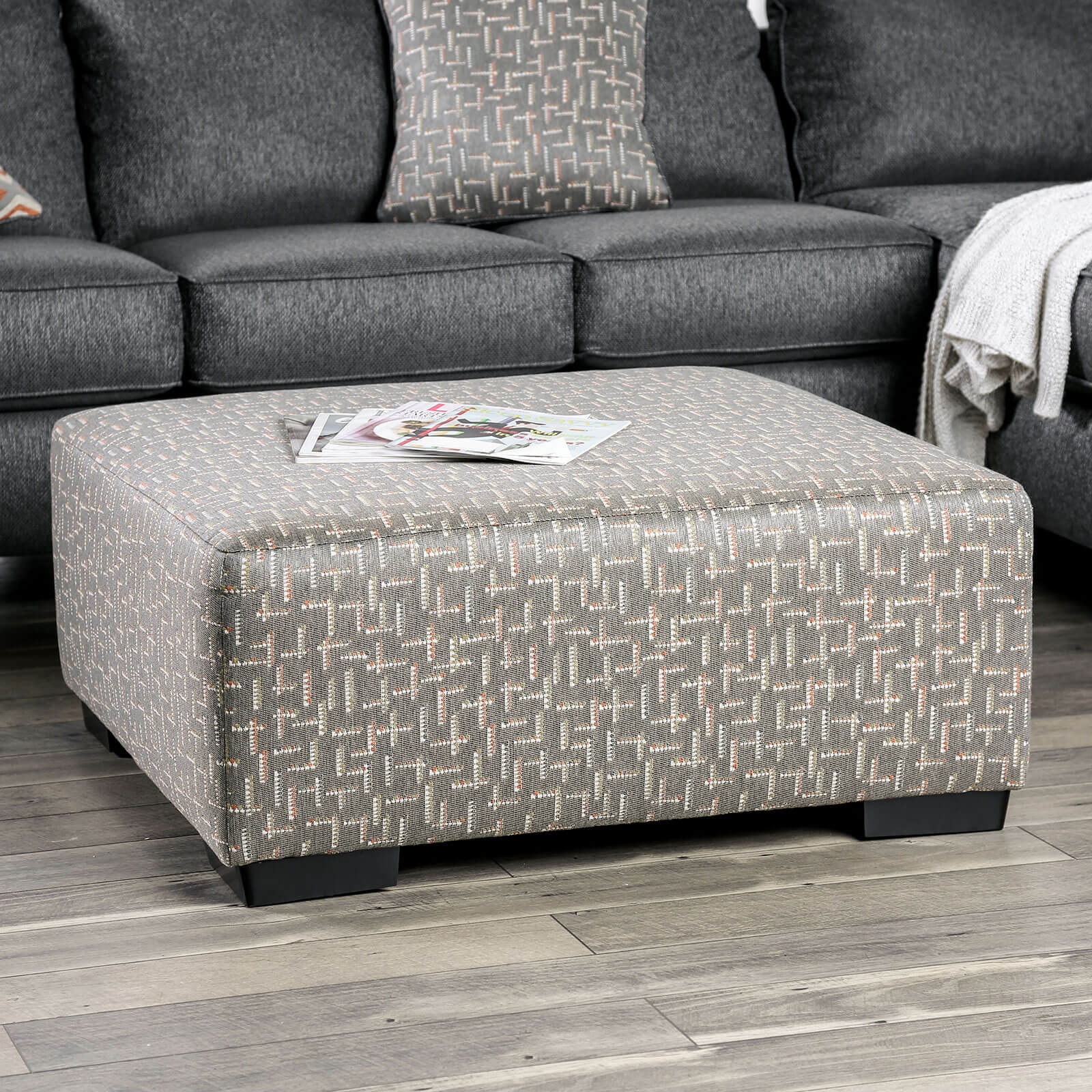 Earl Fabric Square Ottoman