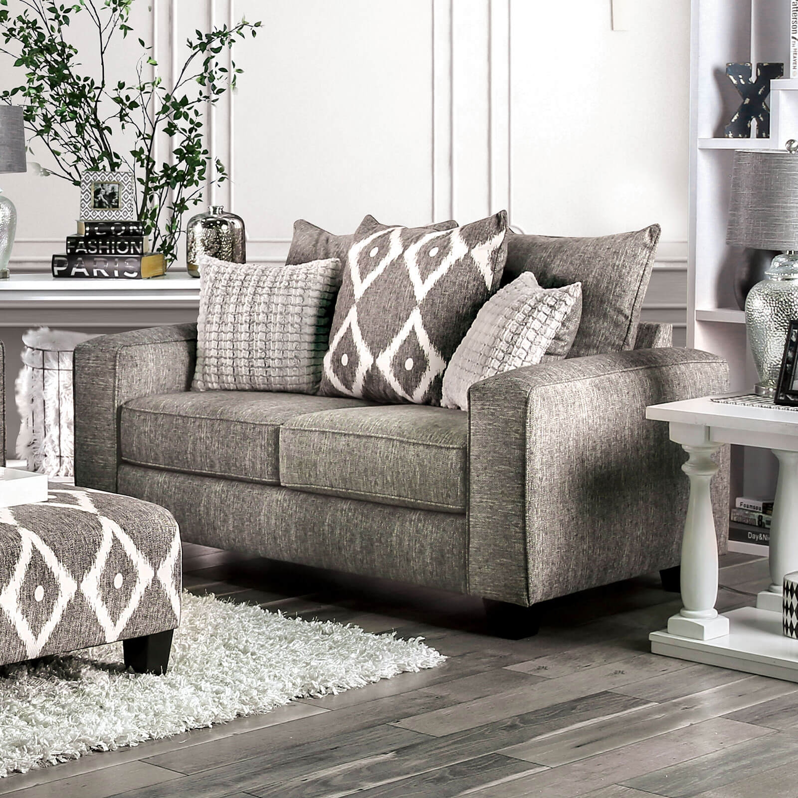 Basie Chenille Fabric Loveseat