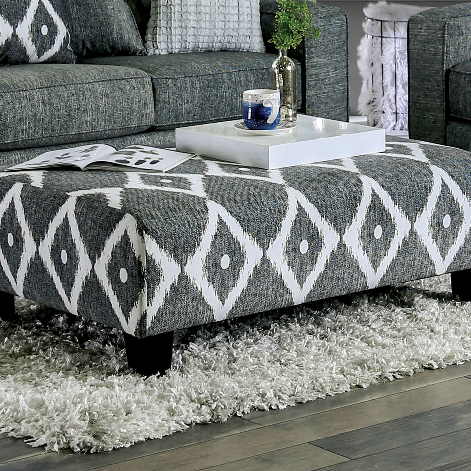 Basie Fabric Ottoman