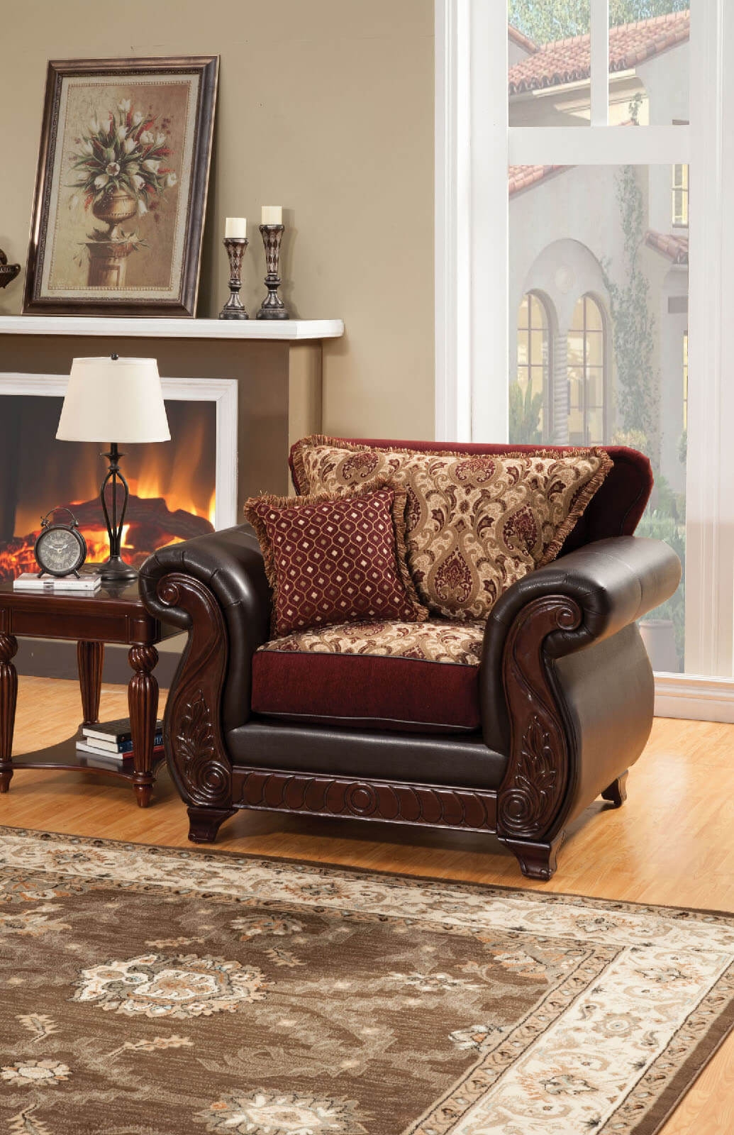 Franklin Fabric/Leatherette/Wood Chair