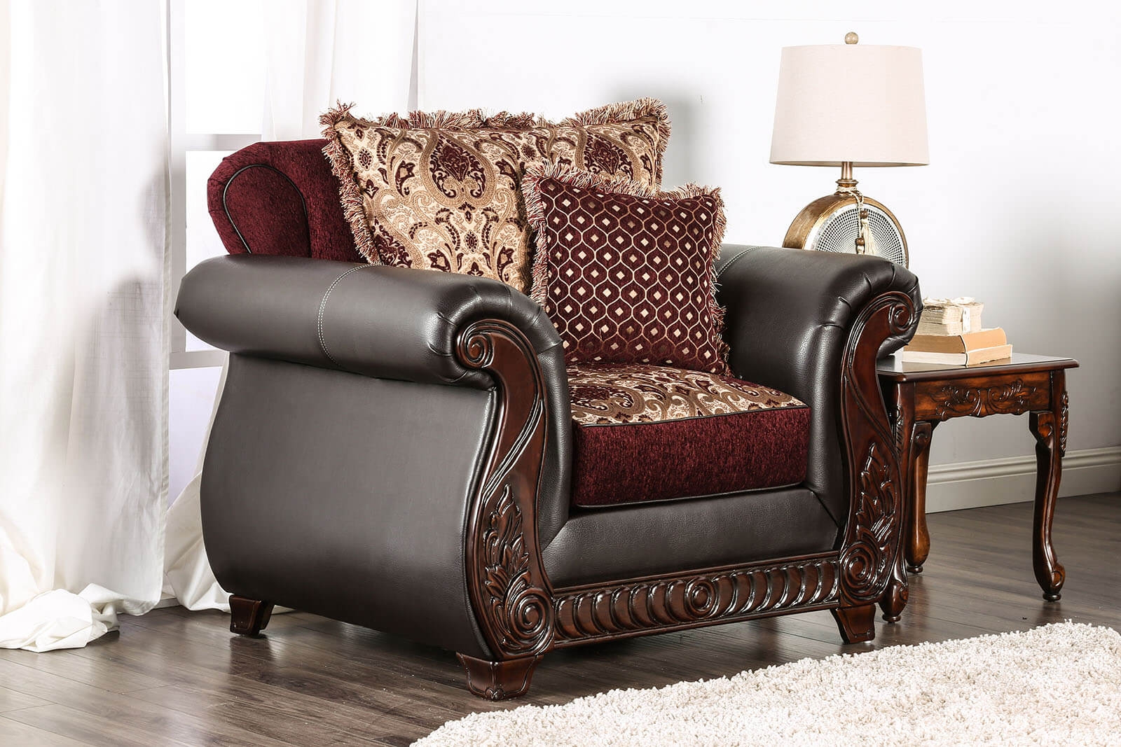 Franklin Fabric/Leatherette/Wood Chair