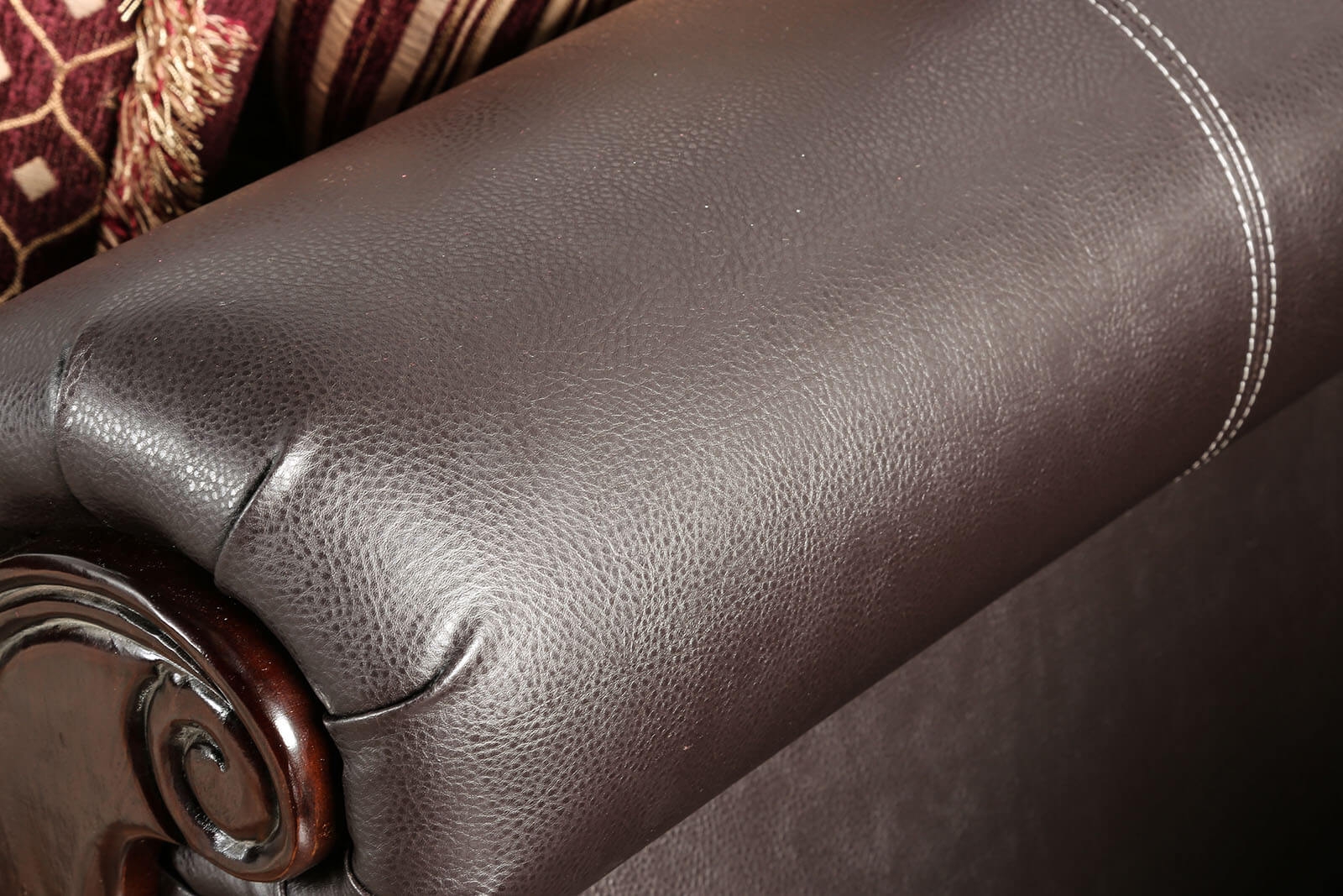 Franklin Fabric/Leatherette/Wood Sofa