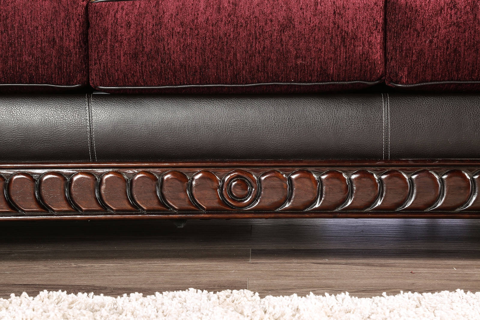 Franklin Fabric/Leatherette/Wood Sofa