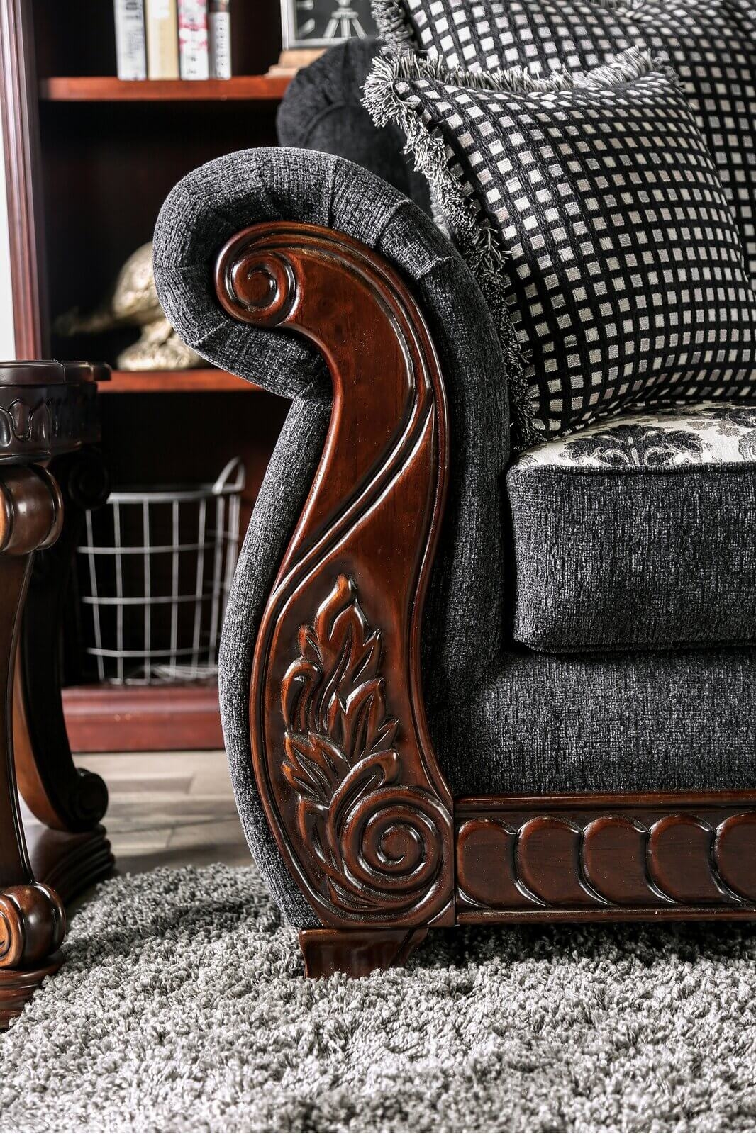 Whitland Chenille Fabric/Wood Sofa
