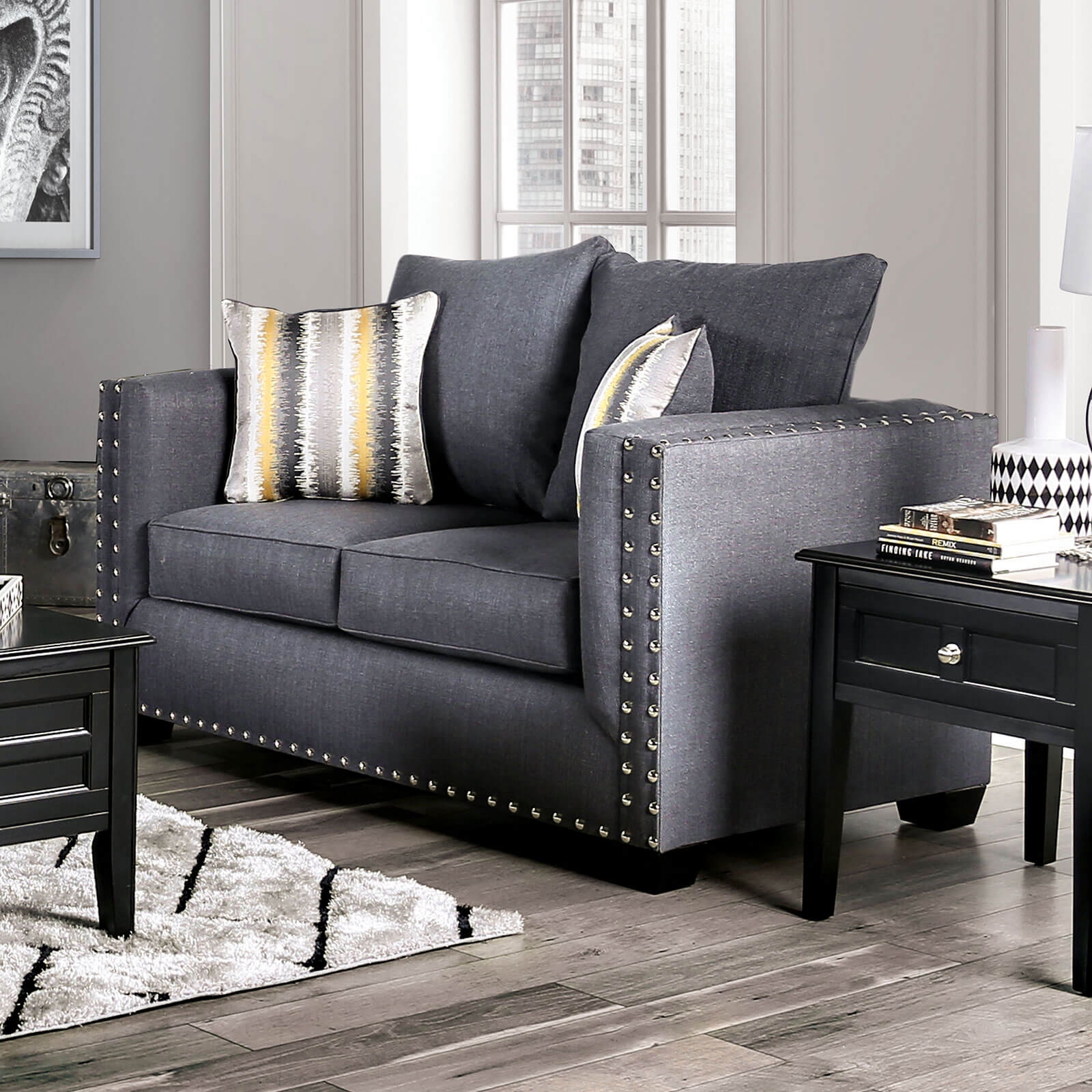 Inkom Linen Fabric Loveseat
