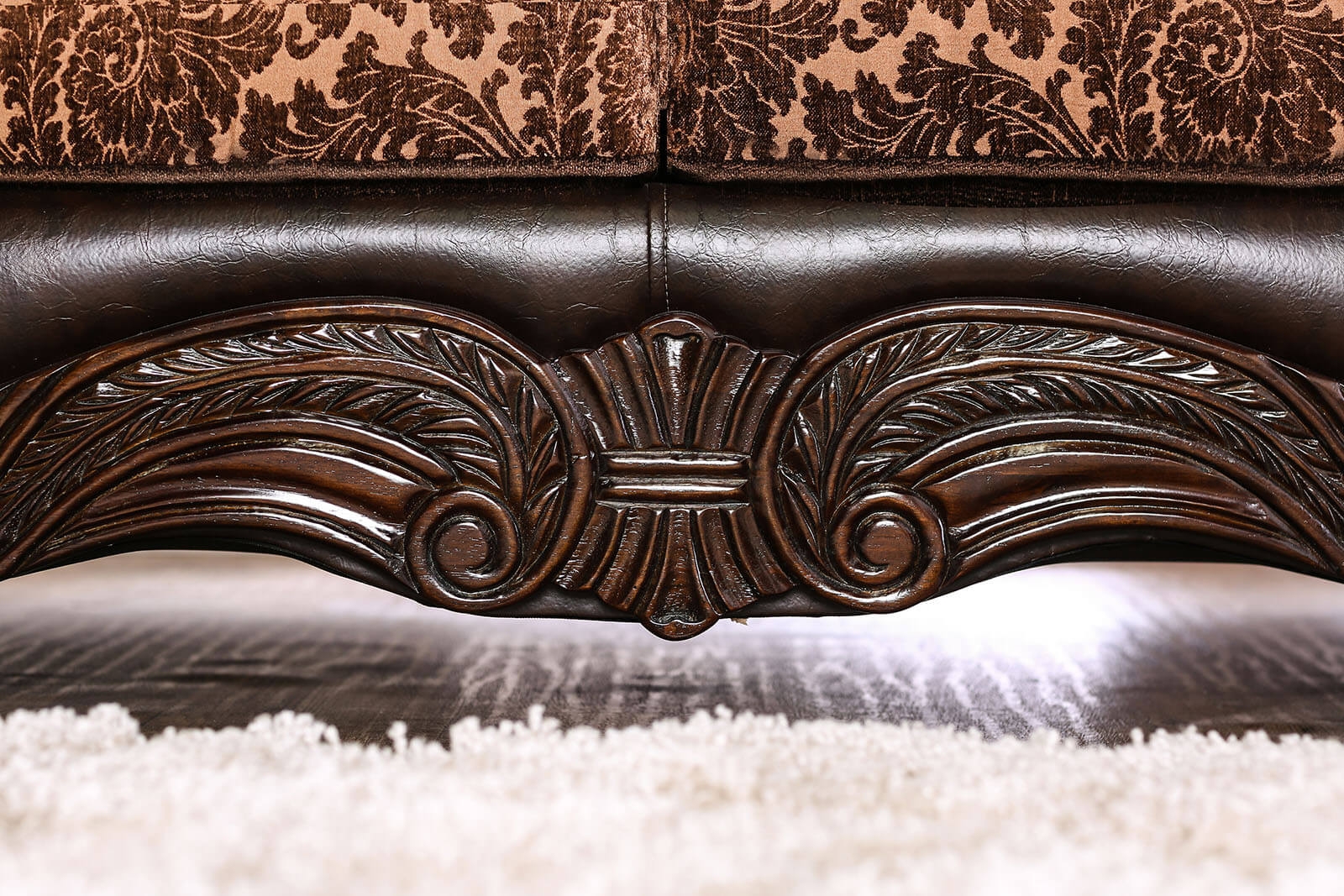 Elpis Fabric/Leatherette/Wood Living Room Set