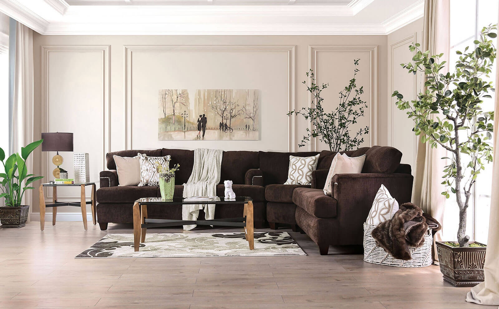 Brynlee Fabric L-Shape Sectional Sofa