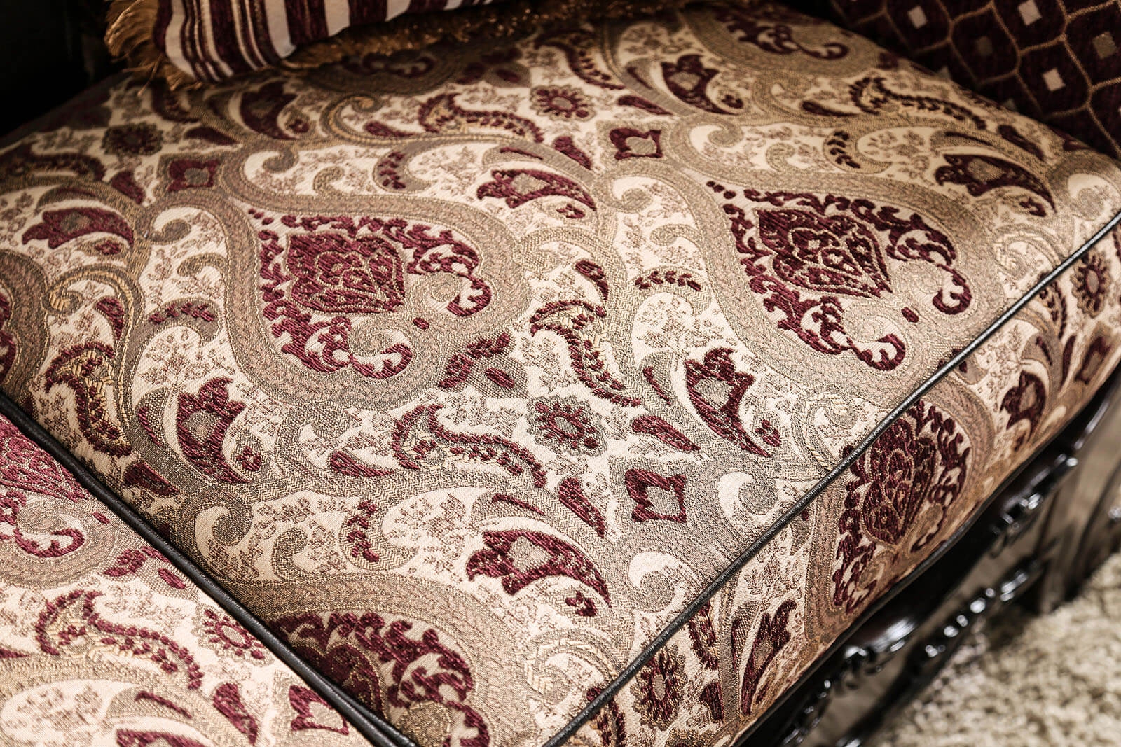 Quirino Fabric/Leatherette/Wood Loveseat