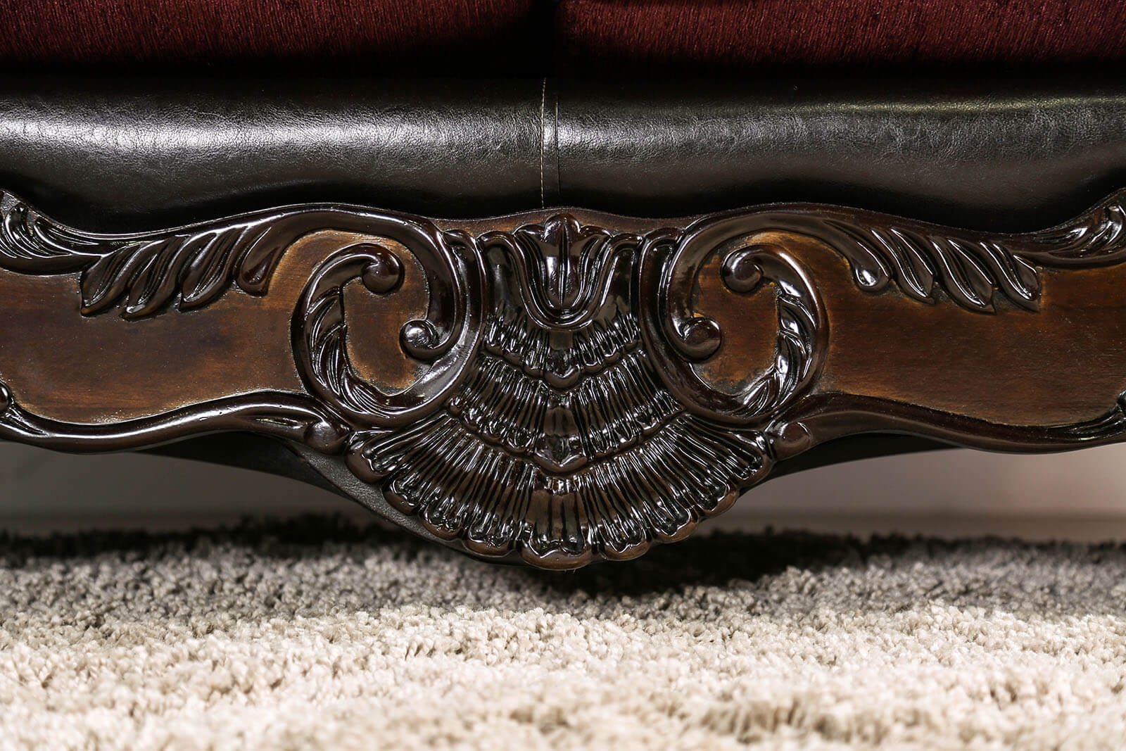 Quirino Fabric/Leatherette/Wood Sofa