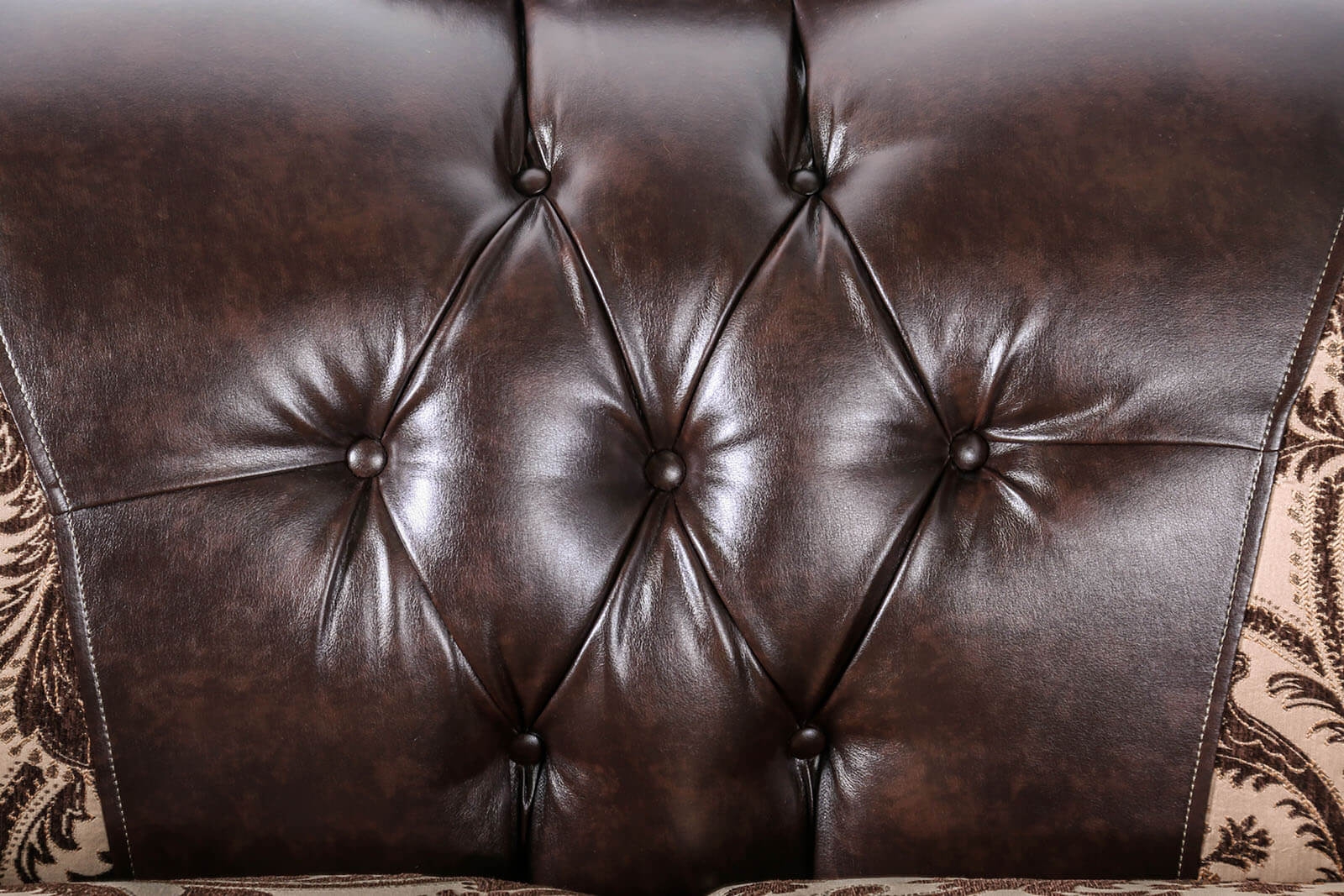 Quirino Fabric/Leatherette/Wood Loveseat