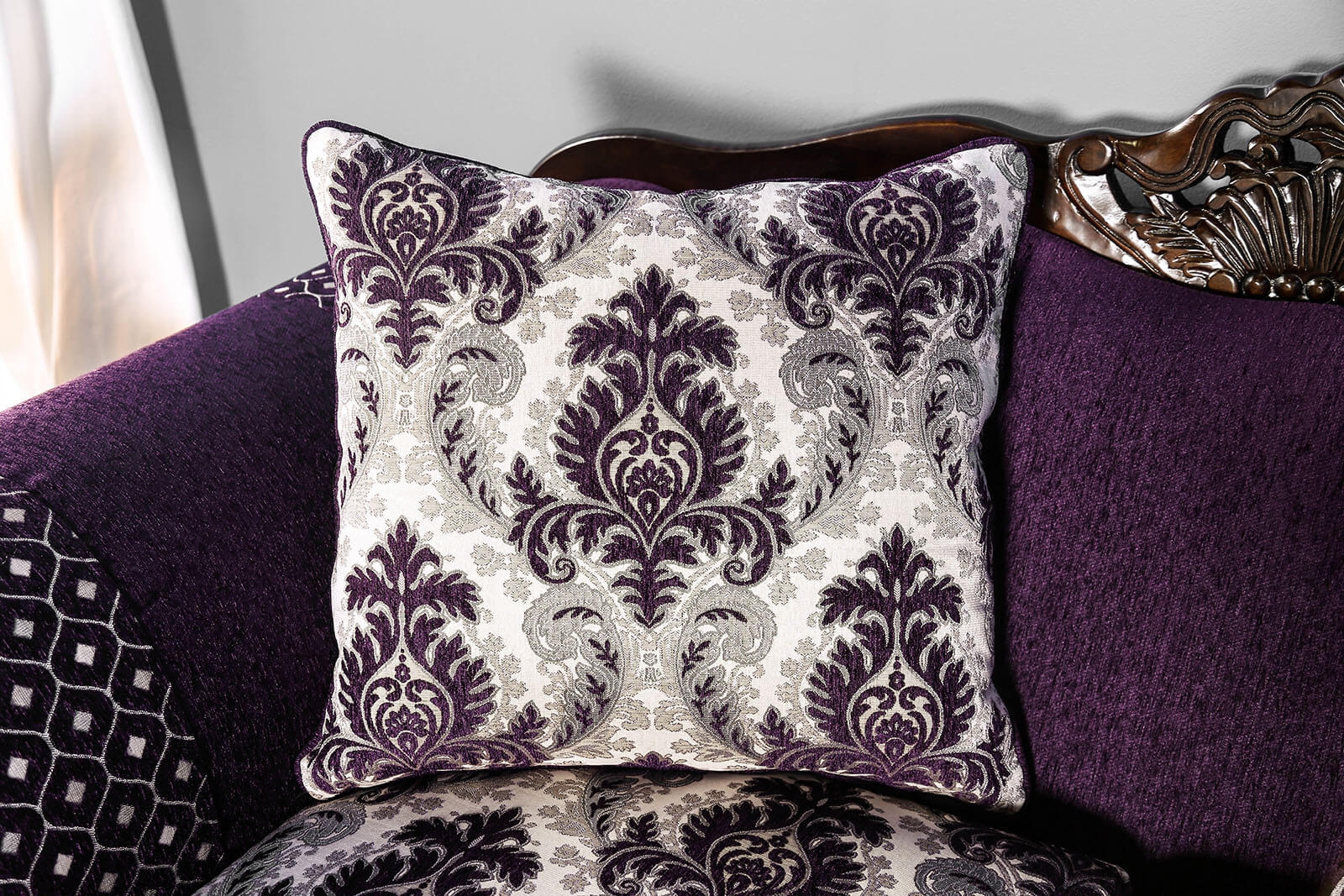 Emilia Fabric/Wood Sofa