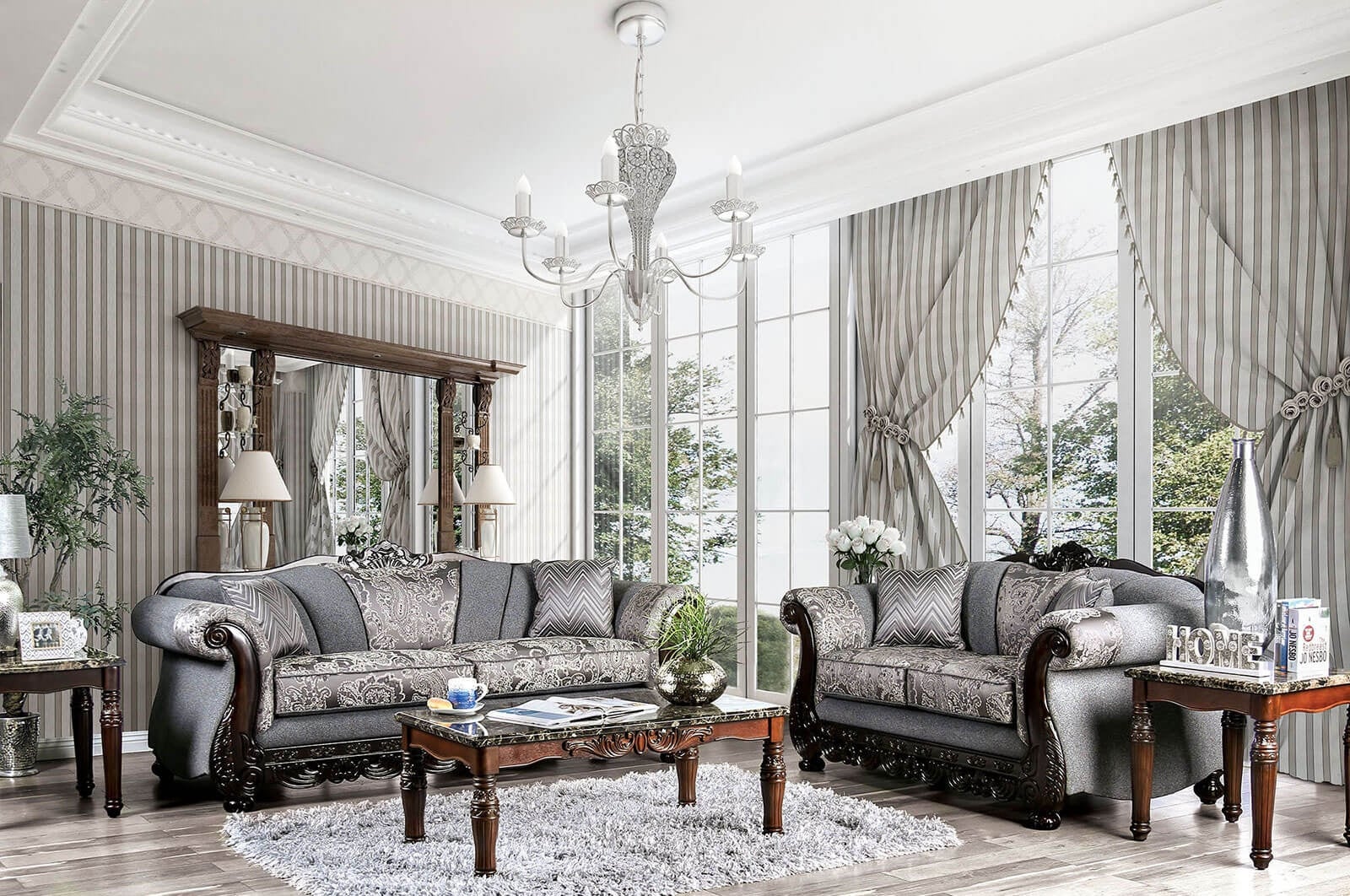 Newdale Fabric/Wood Living Room Set