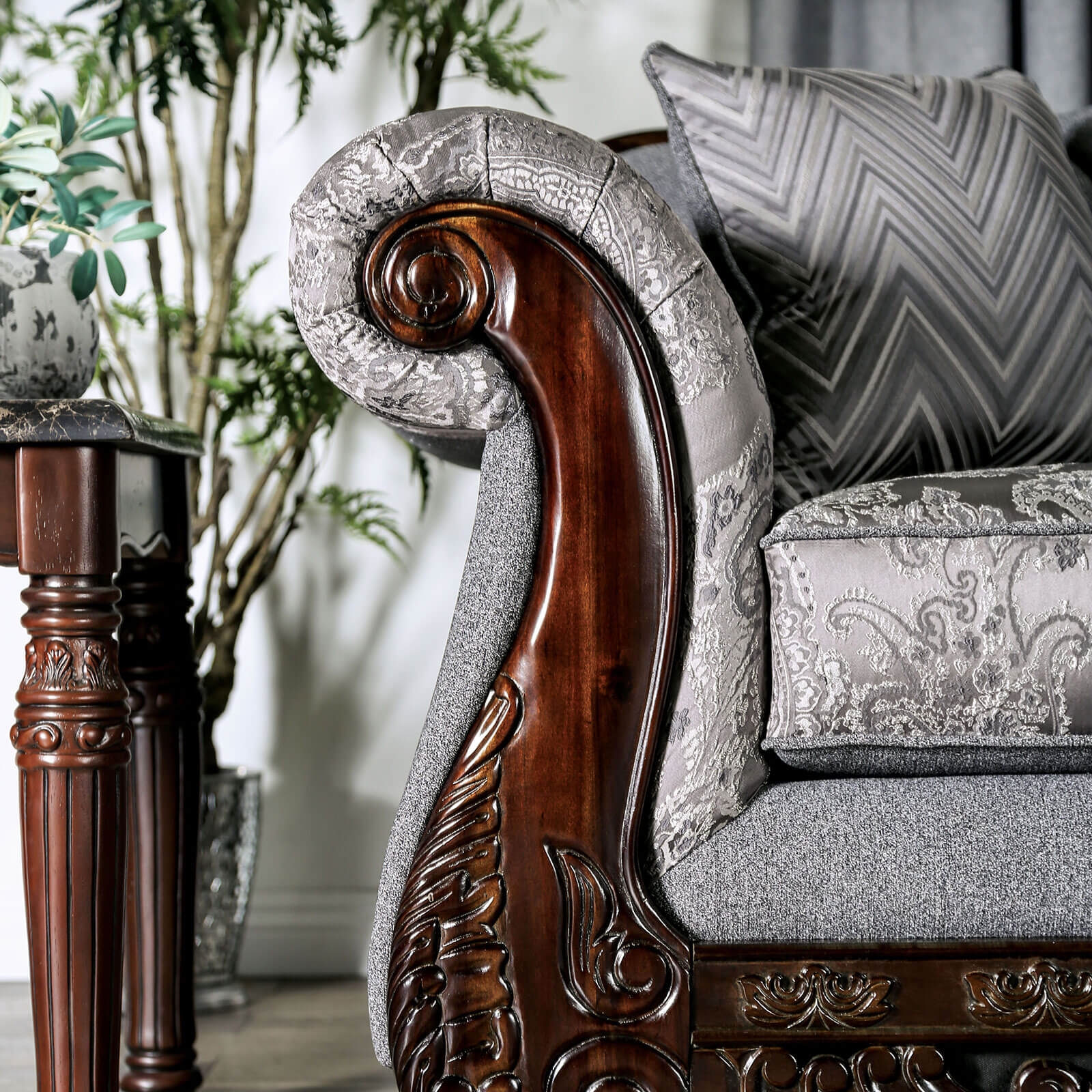 Newdale Fabric/Wood Living Room Set