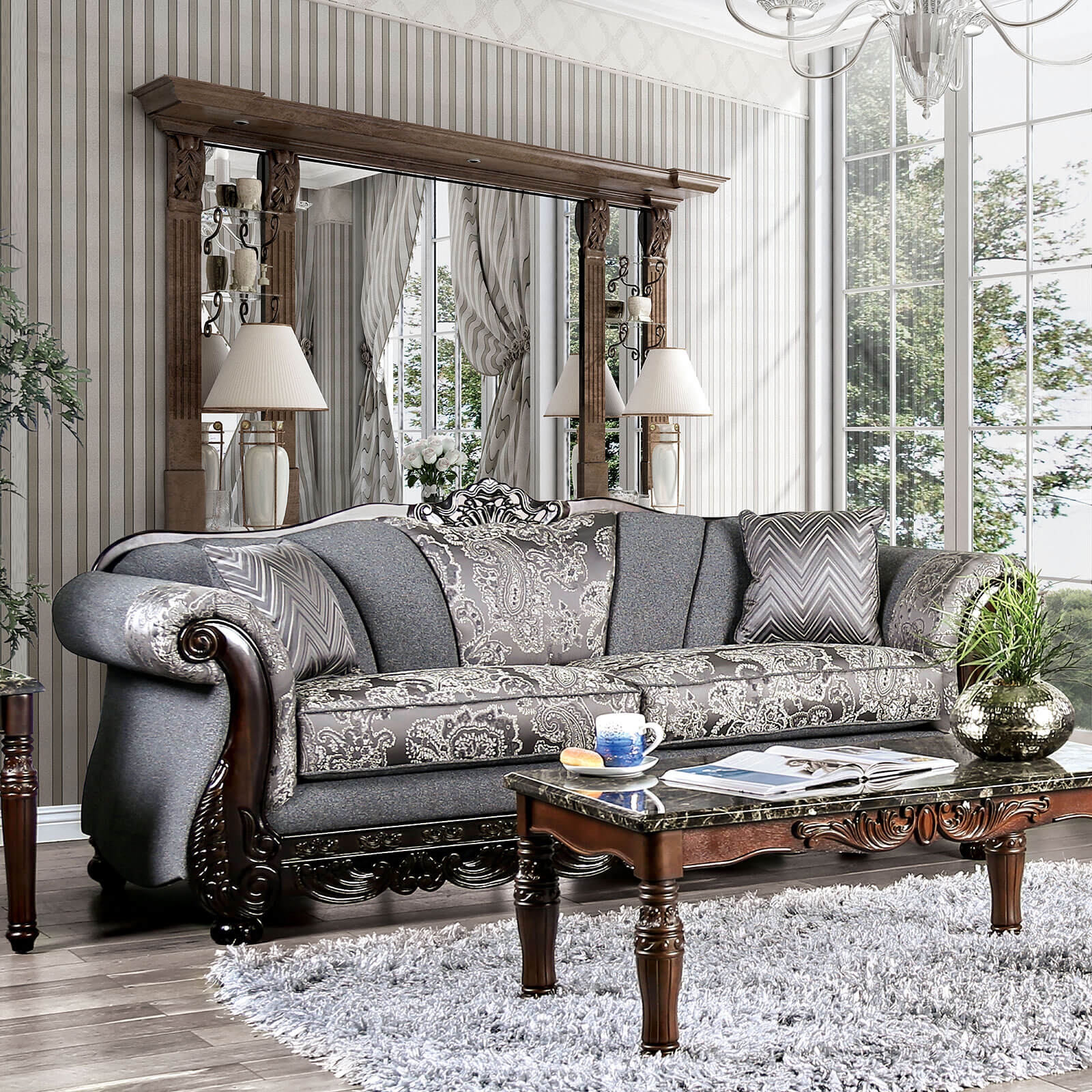 Newdale Fabric/Wood Living Room Set