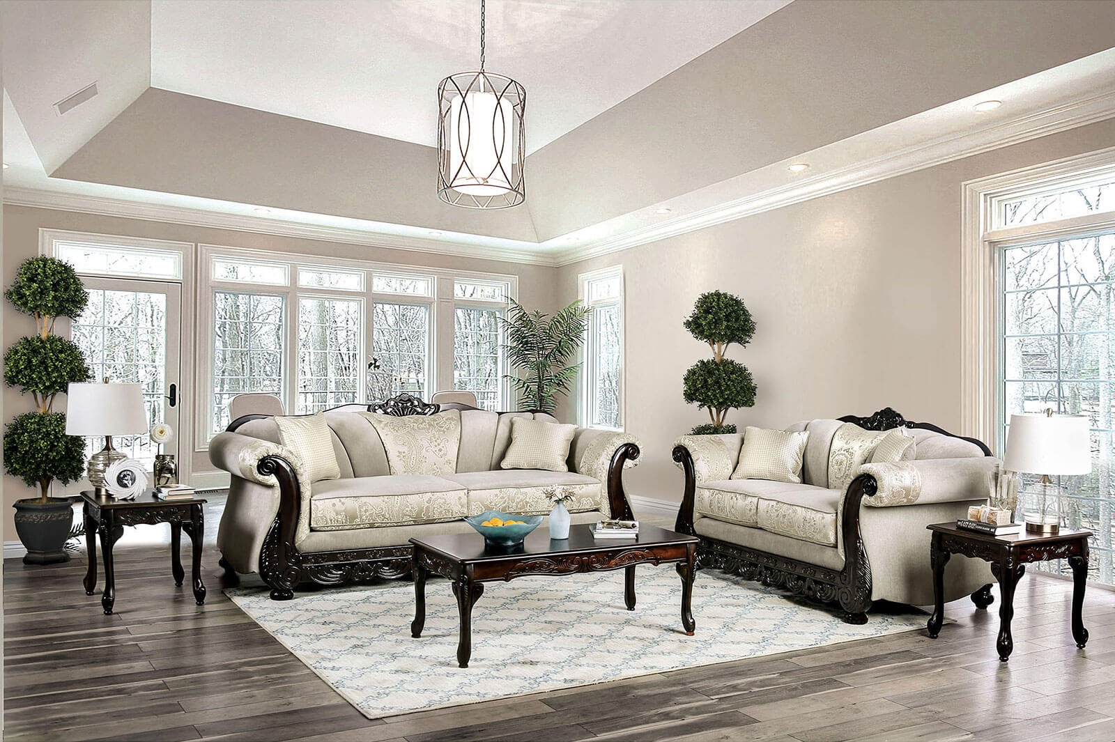 Newdale Fabric/Wood Living Room Set