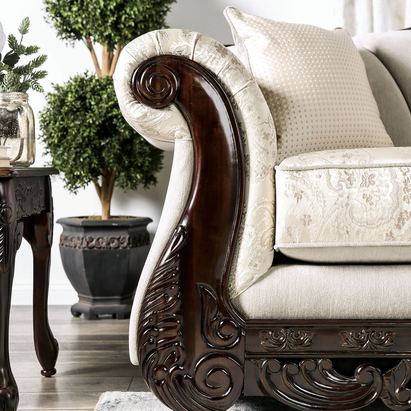 Newdale Fabric/Wood Sofa