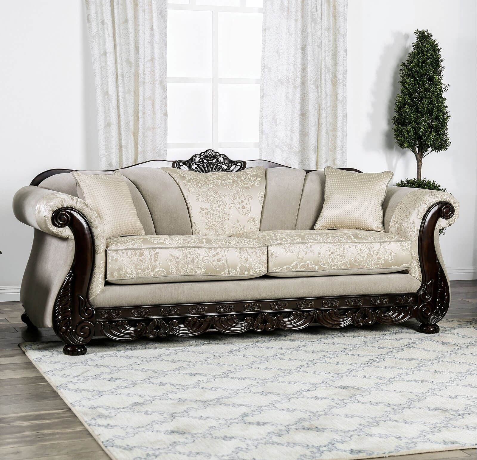 Newdale Fabric/Wood Sofa