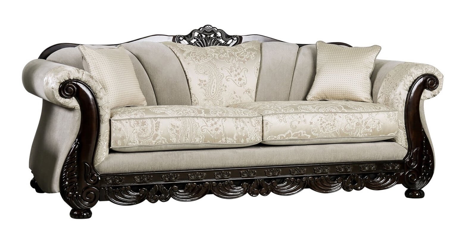 Newdale Chenille Fabric/Wood Sofa